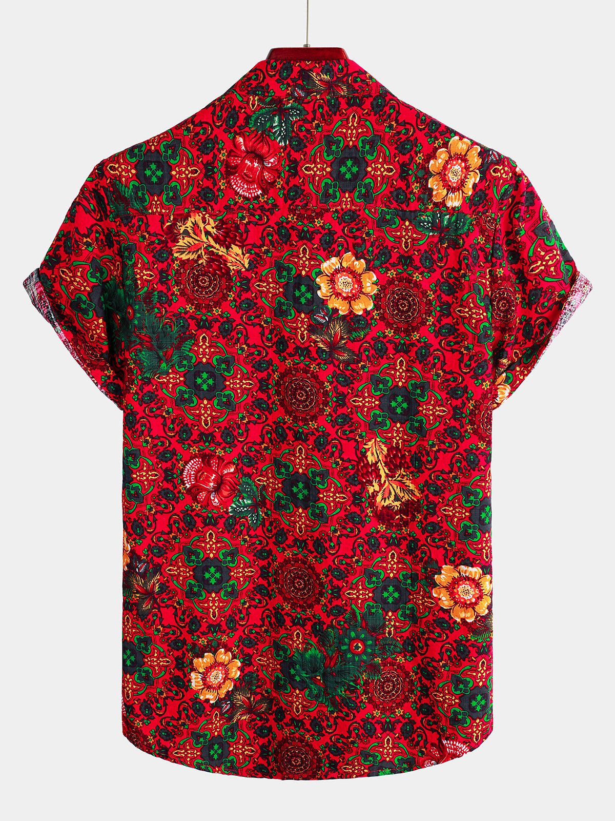 Camicia hawaiana in cotone a maniche corte con stampa floreale vintage da uomo