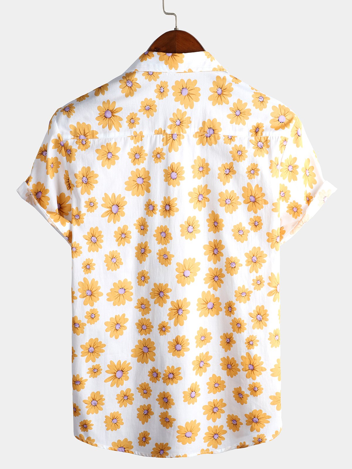 Camicia hawaiana in cotone con motivo floreale tropicale da uomo