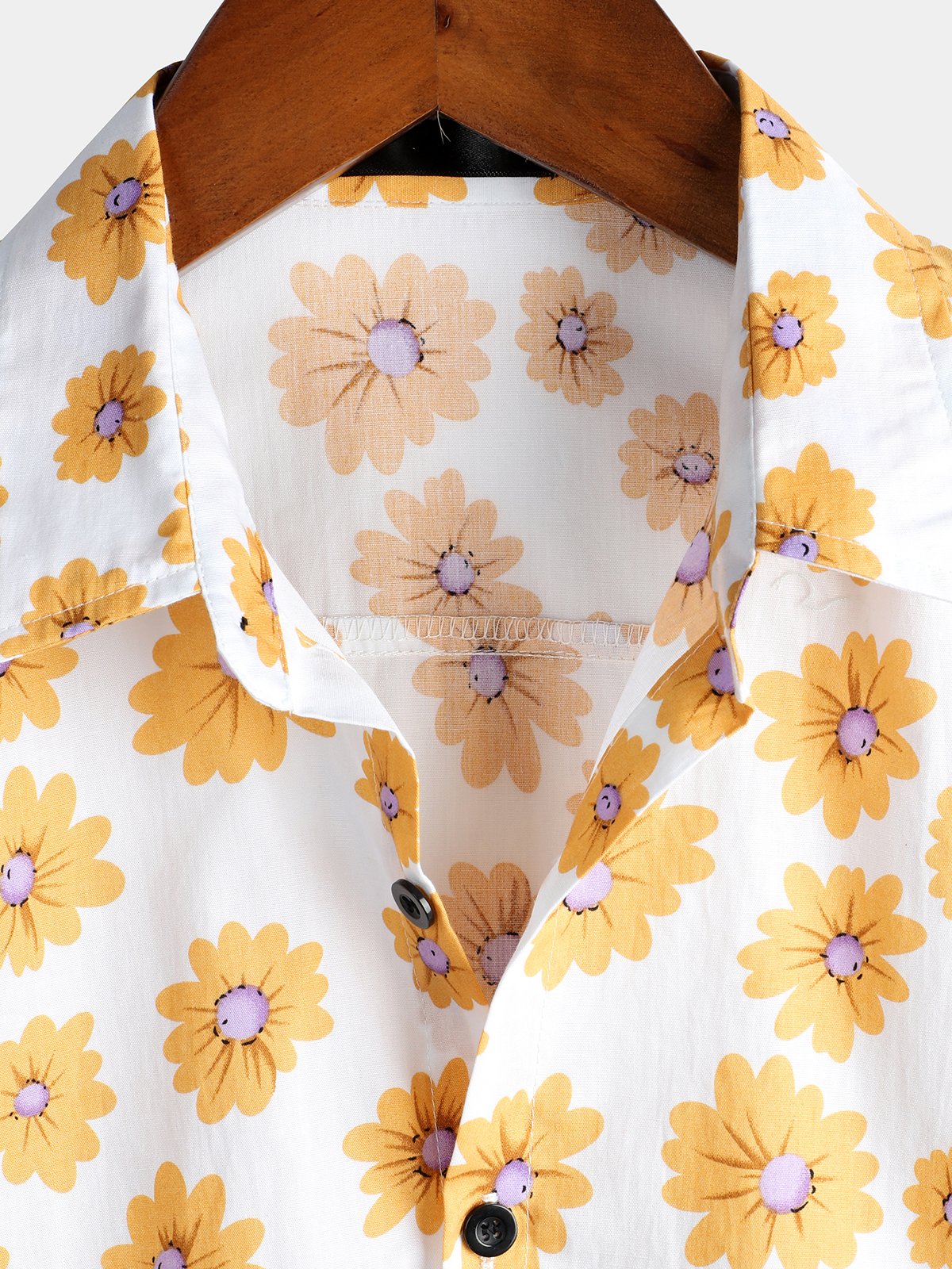 Camicia hawaiana in cotone con motivo floreale tropicale da uomo
