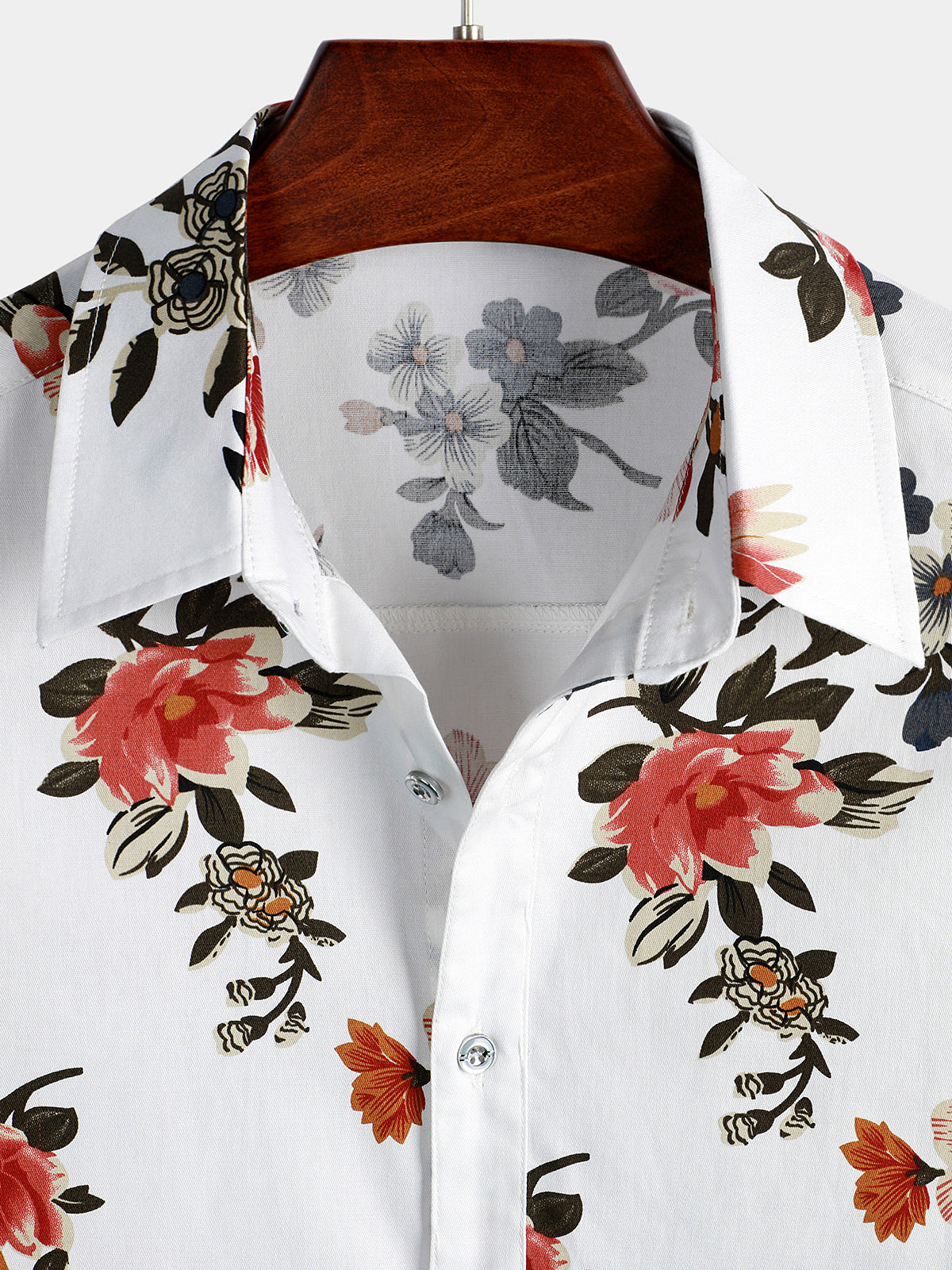 Camicia corta da uomo casual con stampa floreale