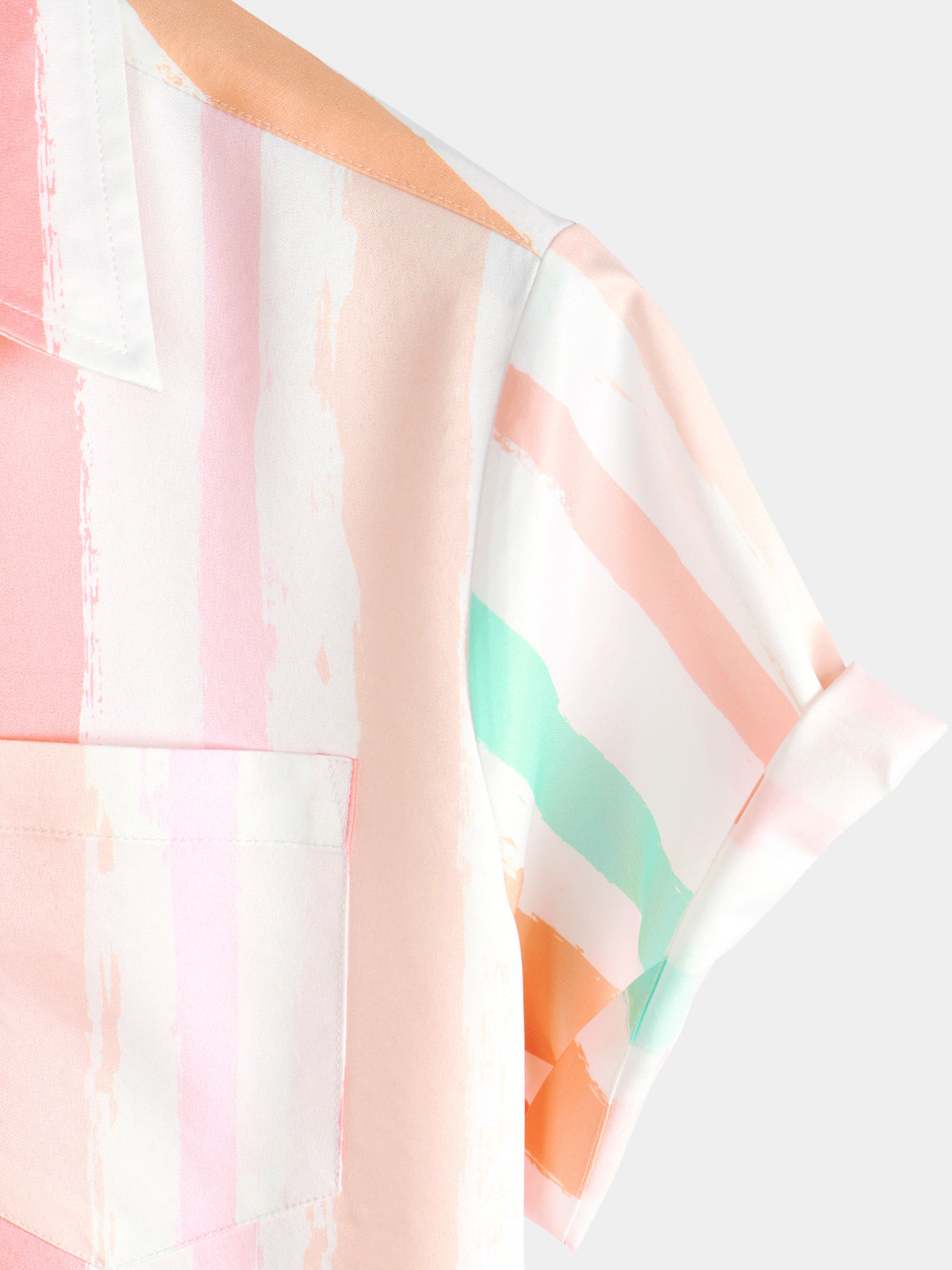Camicia a righe verticali rosa e bianche da uomo