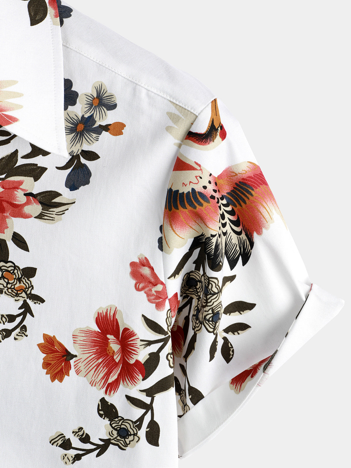 Camicia corta da uomo casual con stampa floreale