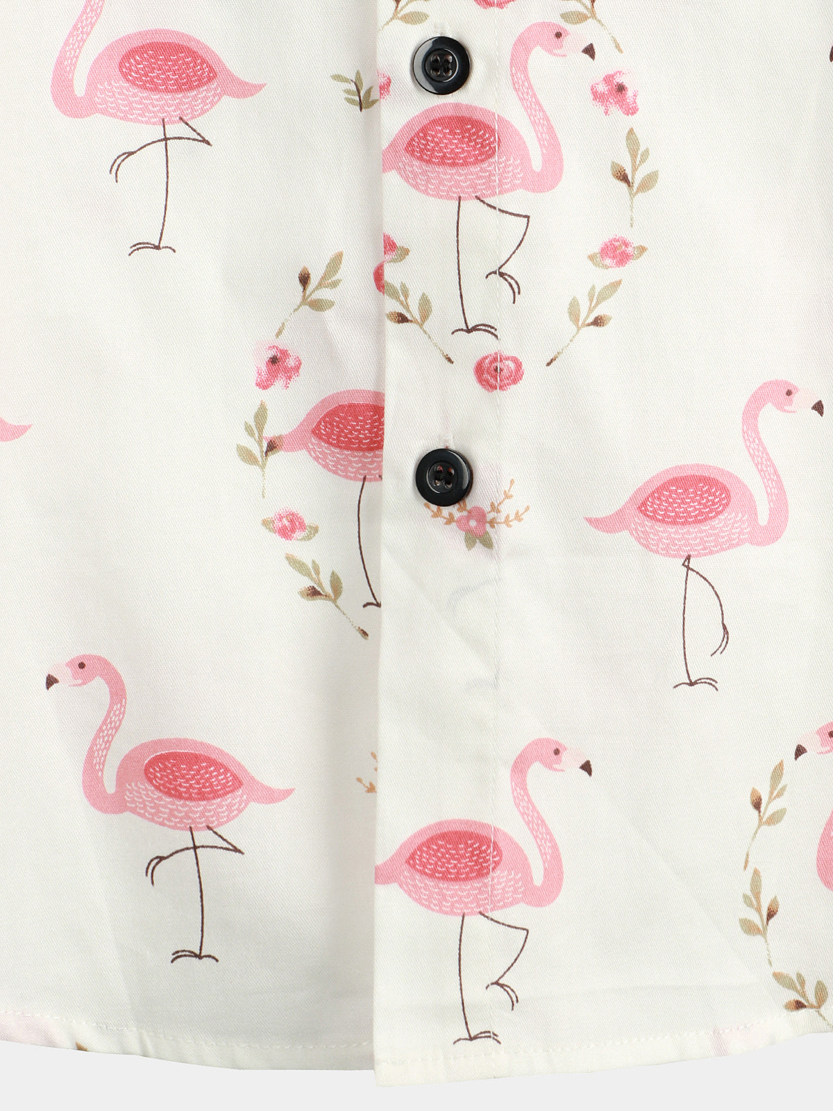 Camicia corta da uomo casual in cotone con stampa di fenicotteri