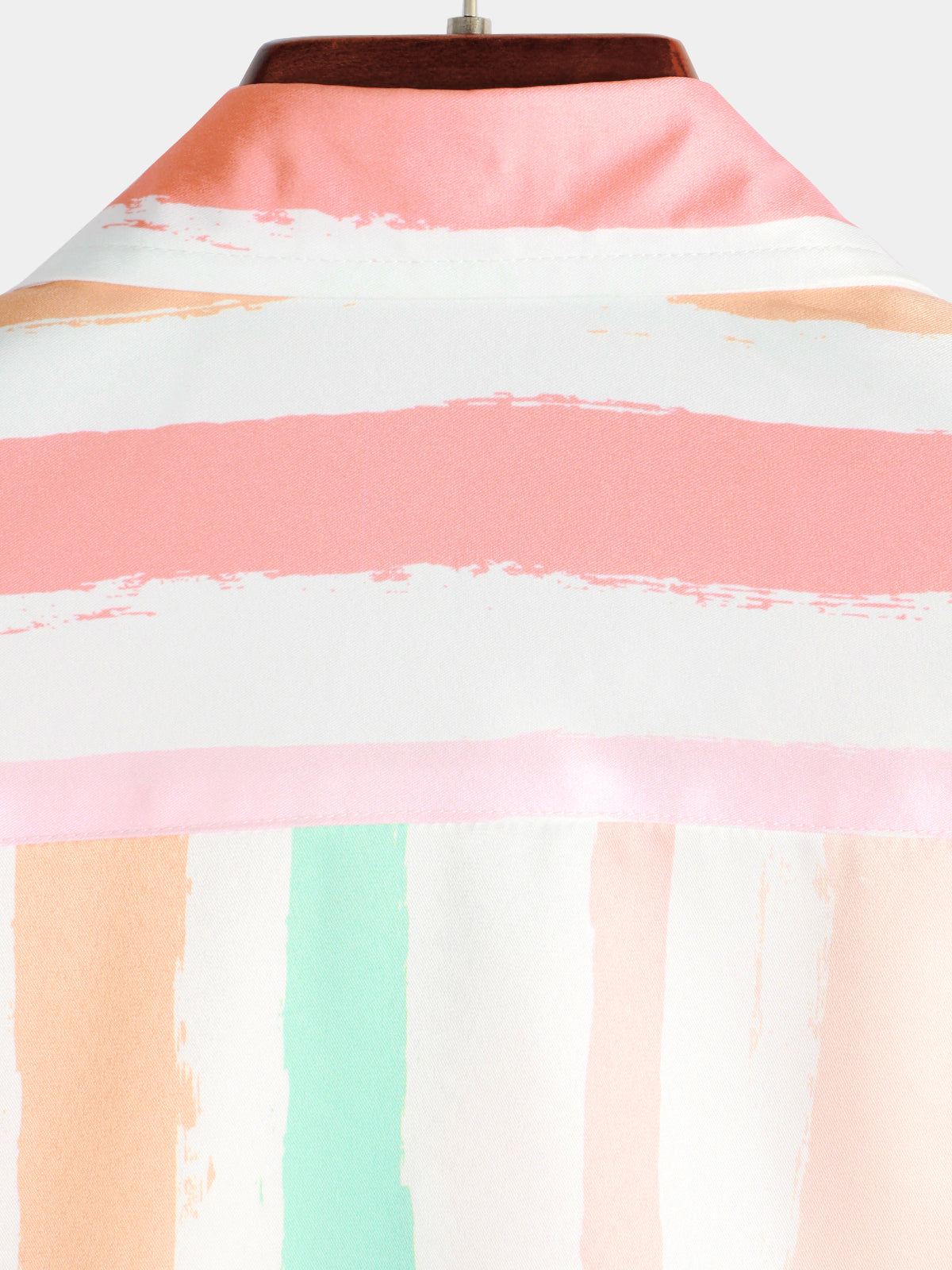 Camicia a righe verticali rosa e bianche da uomo
