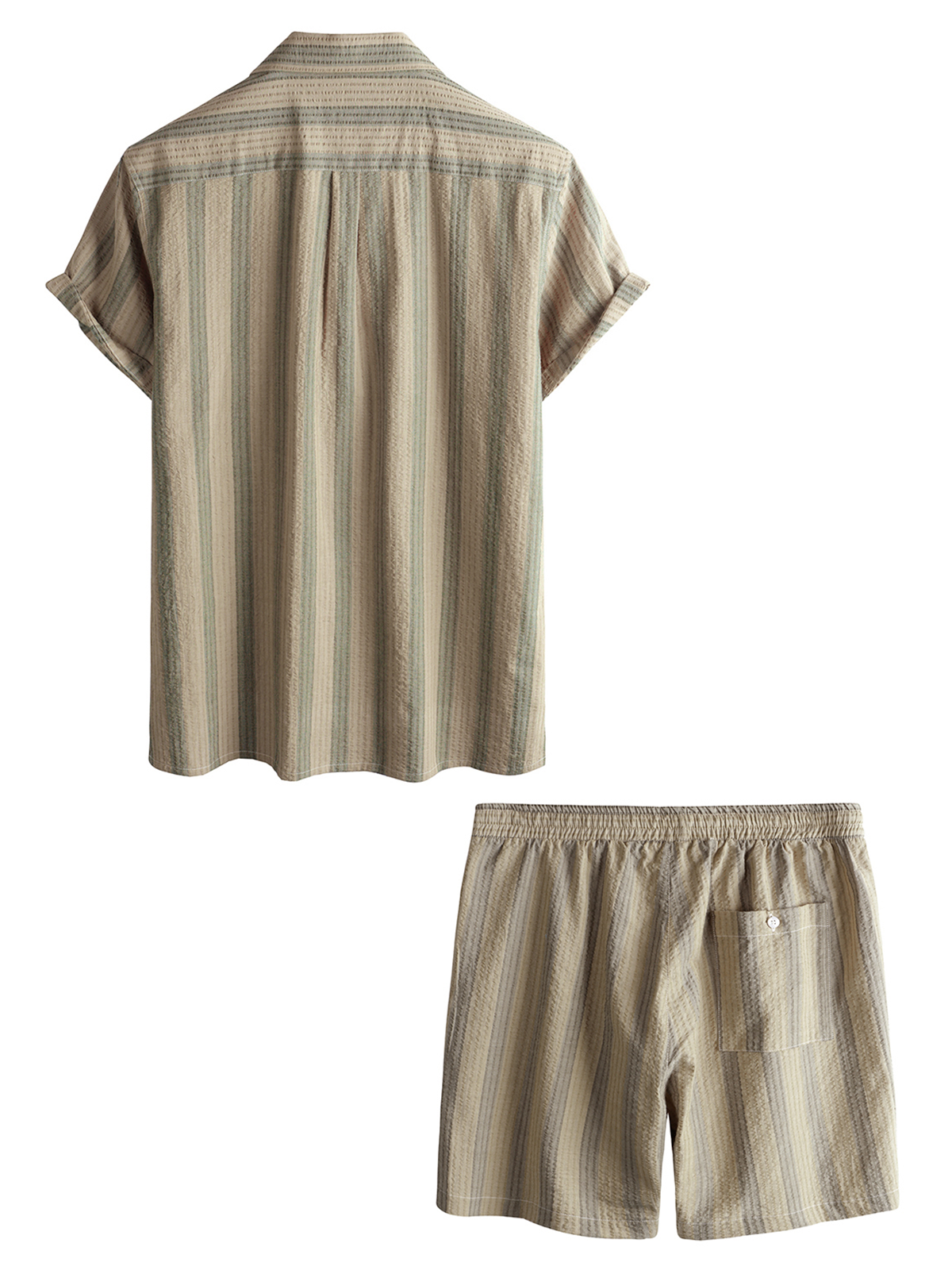 Set Camicia e Pantaloni Corti da Spiaggia in Cotone Hawaii Casual Estivi da Uomo