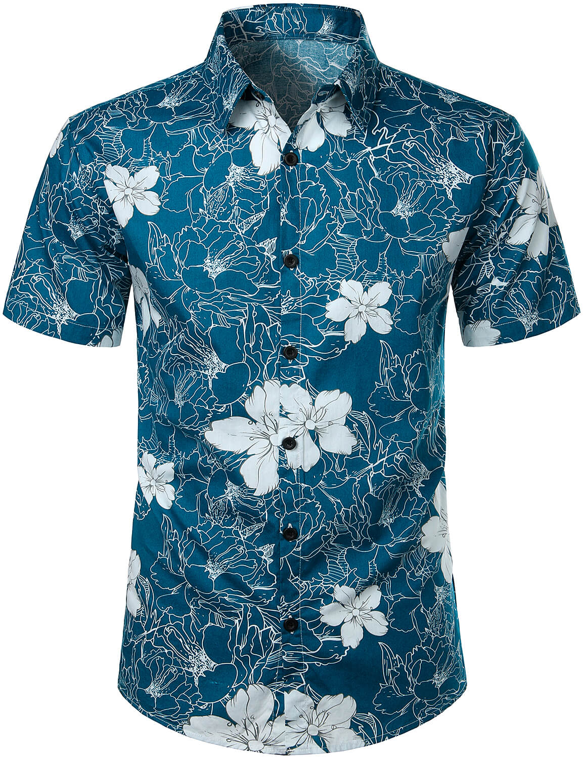 Camicia da uomo in cotone con stampa floreale per le feste