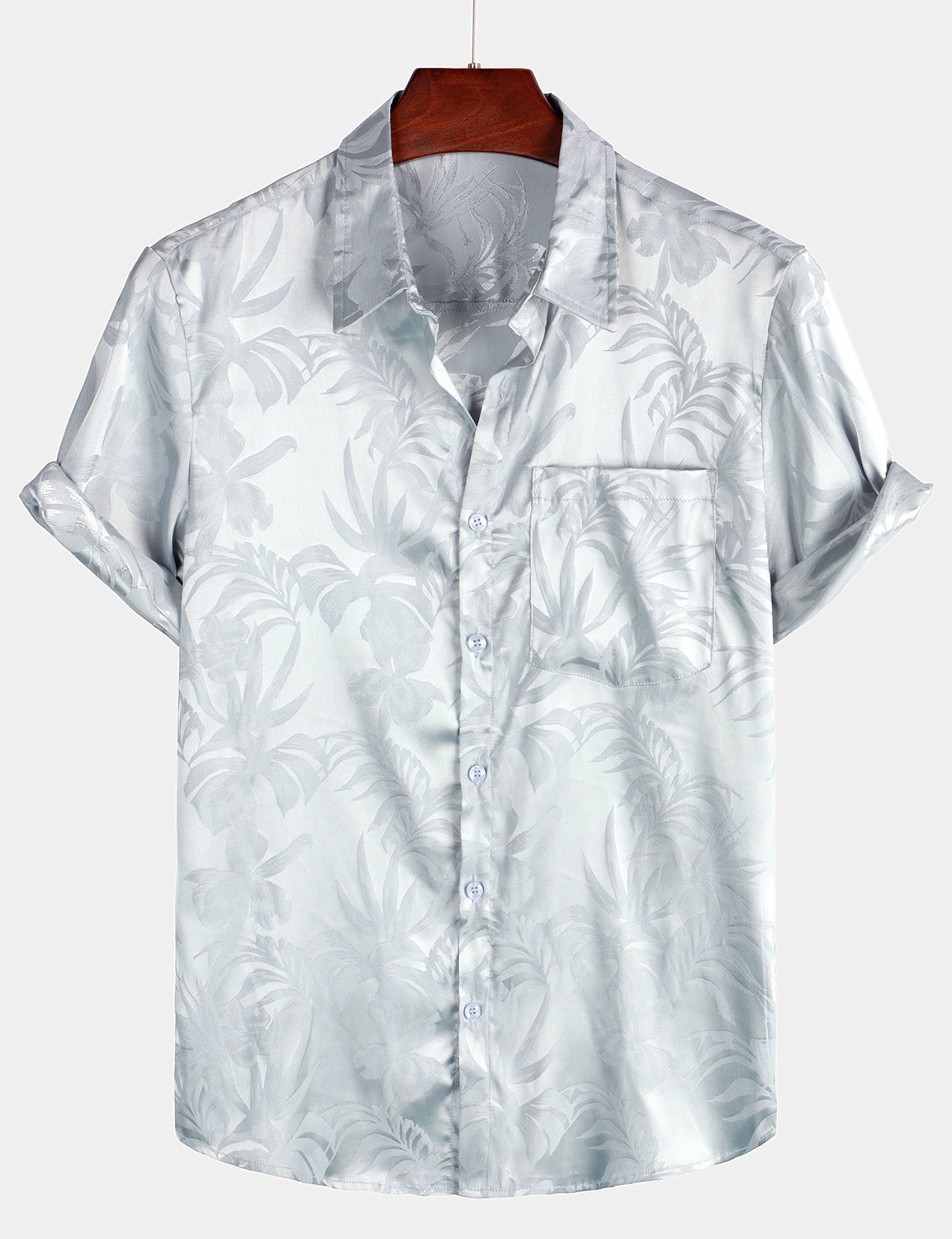 Camicia casual estiva in jacquard da uomo
