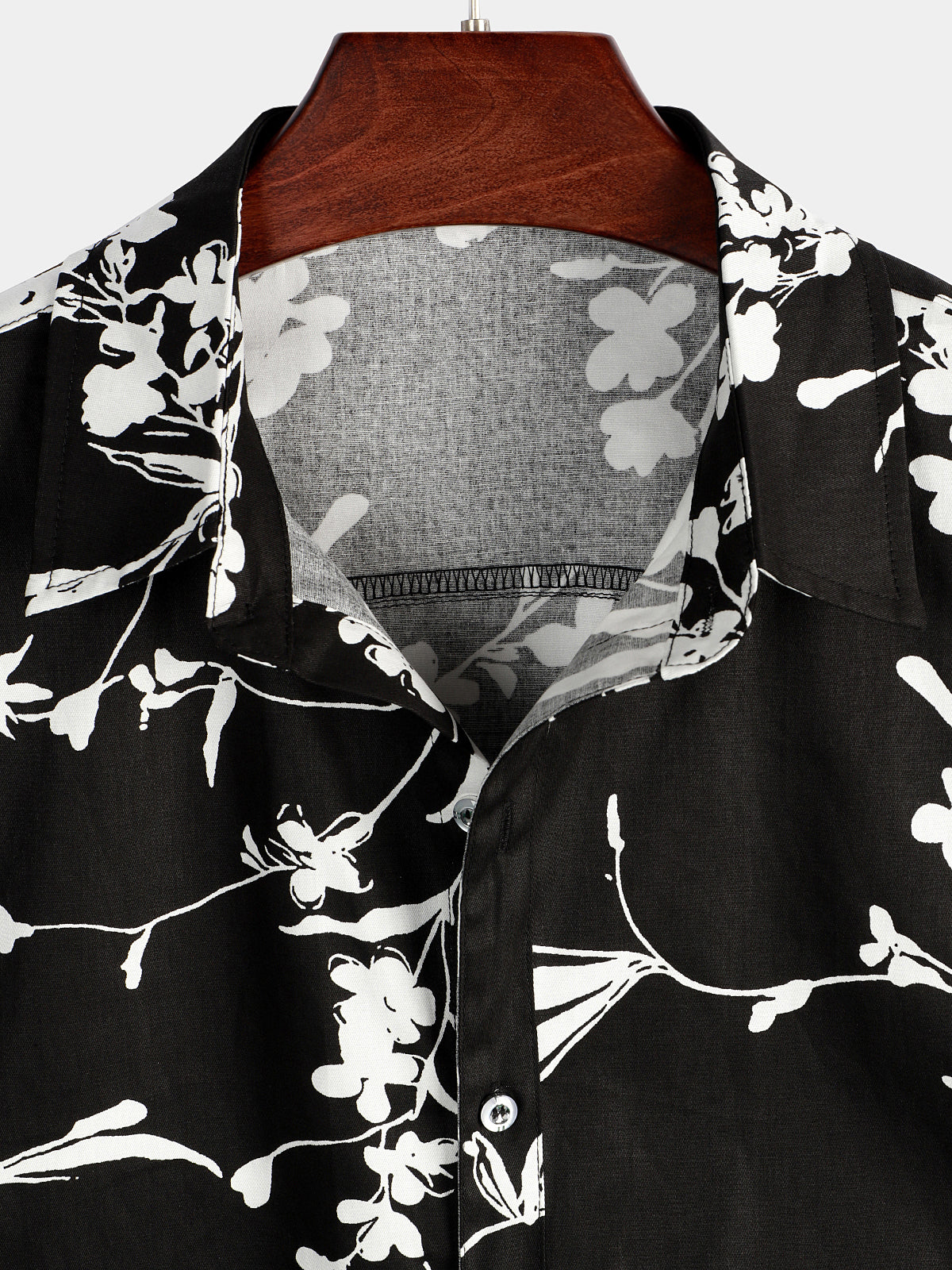 Camicia casual a maniche corte in cotone traspirante nera da uomo