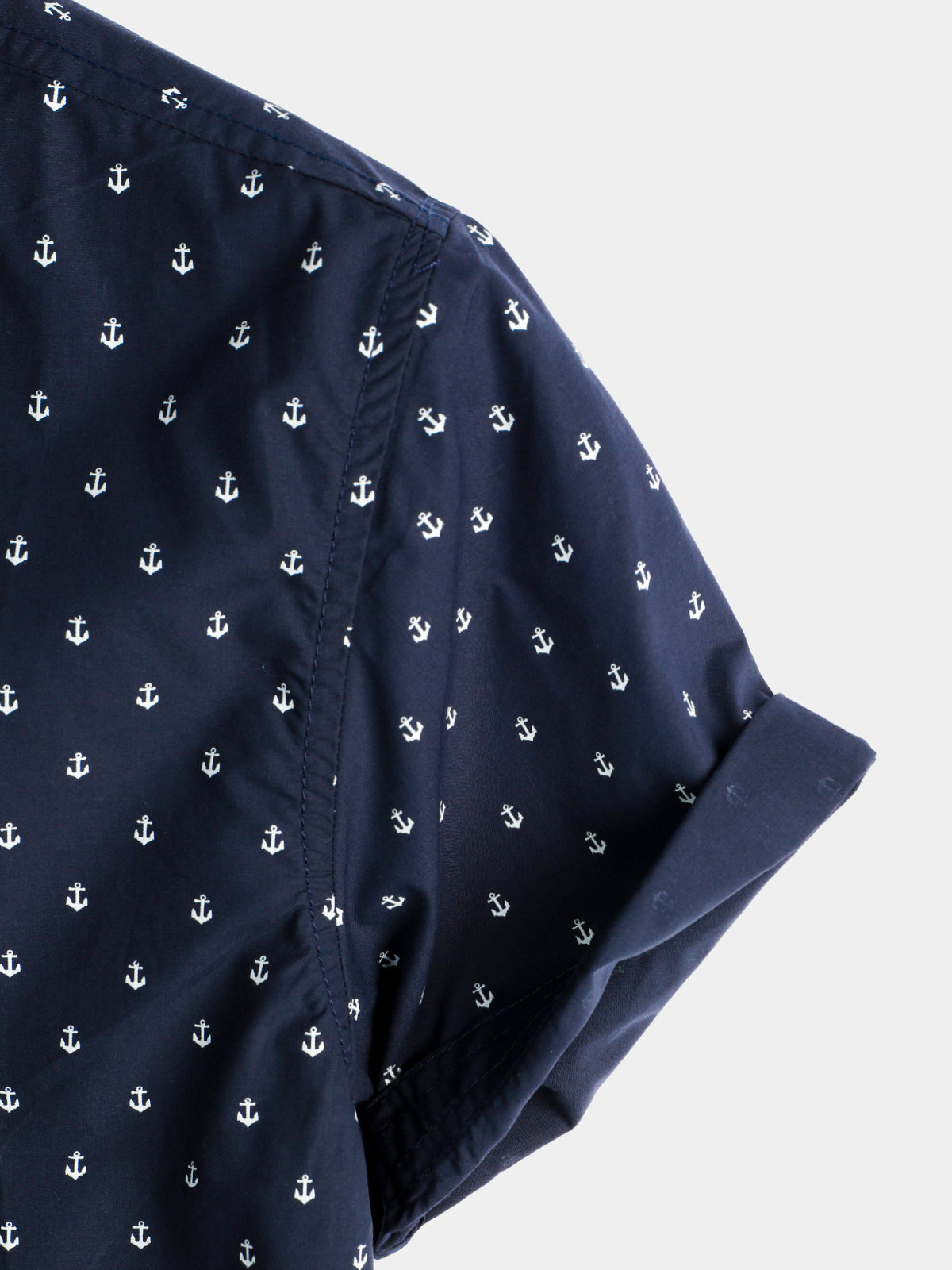 Camicia casual da uomo blu navy a maniche corte con stampa