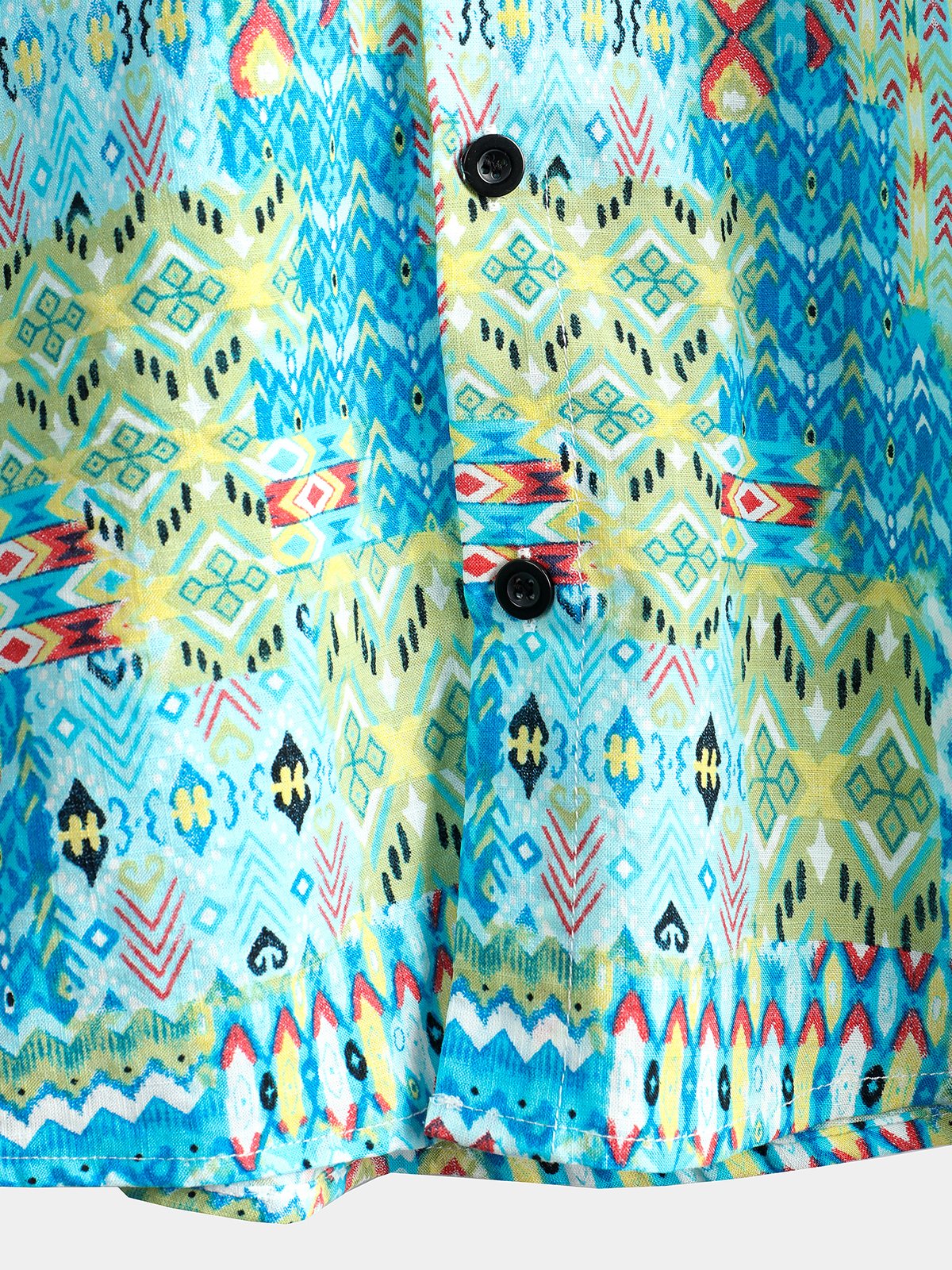 Camicia Tribale retrò in cotone a maniche corte vintage da uomo