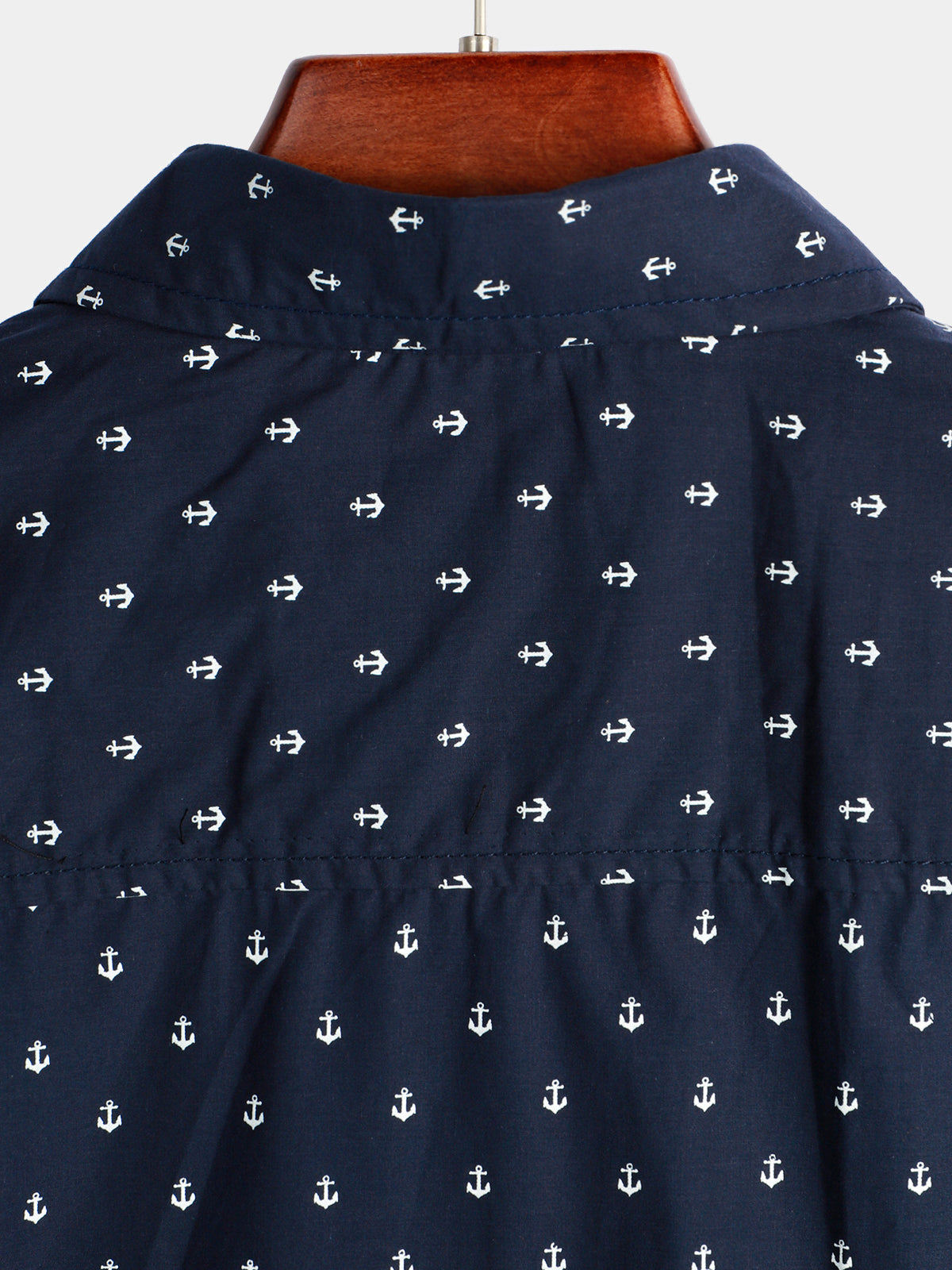 Camicia casual da uomo blu navy a maniche corte con stampa