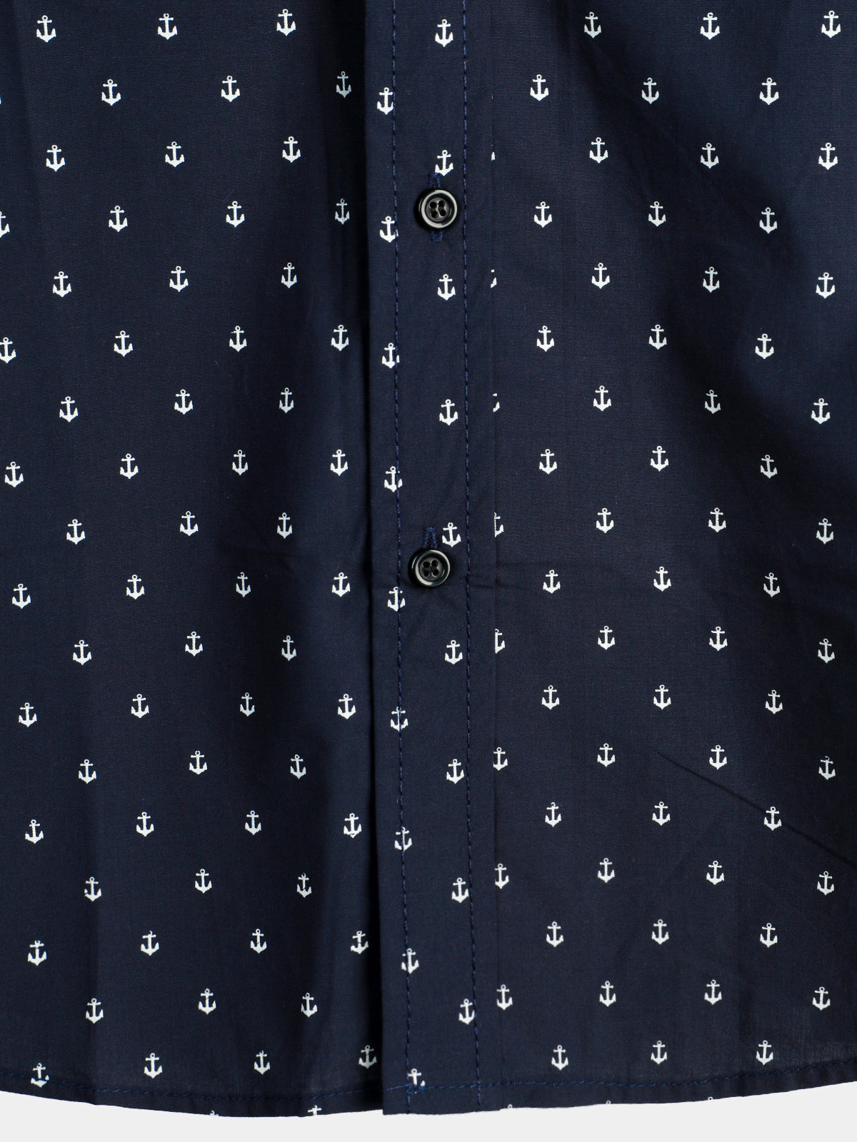 Camicia casual da uomo blu navy a maniche corte con stampa