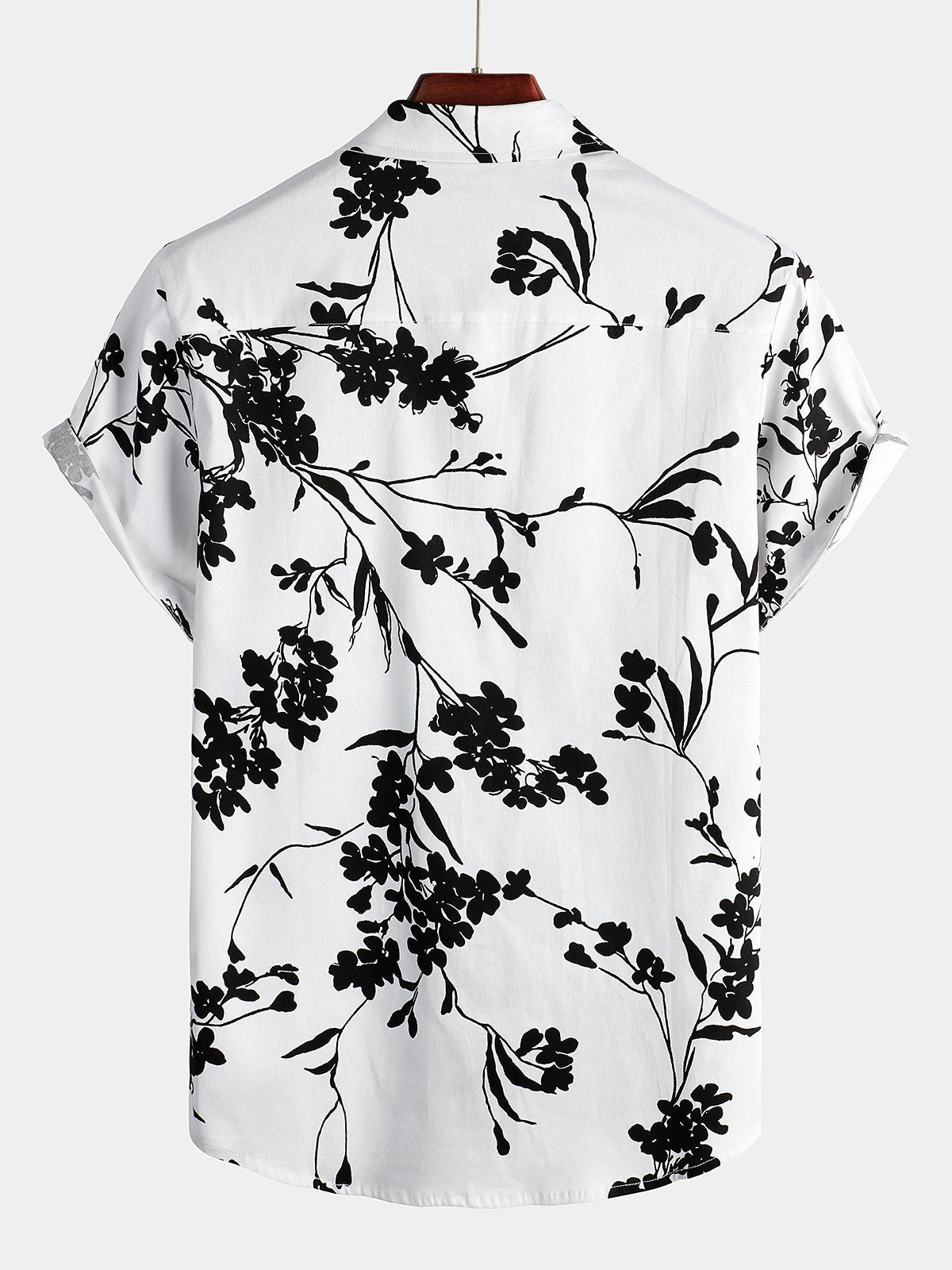 Camicia casual a maniche corte in cotone traspirante da uomo