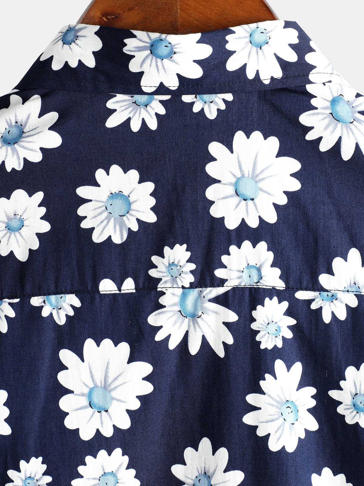 Camicia da uomo in cotone con stampa floreale a margherita