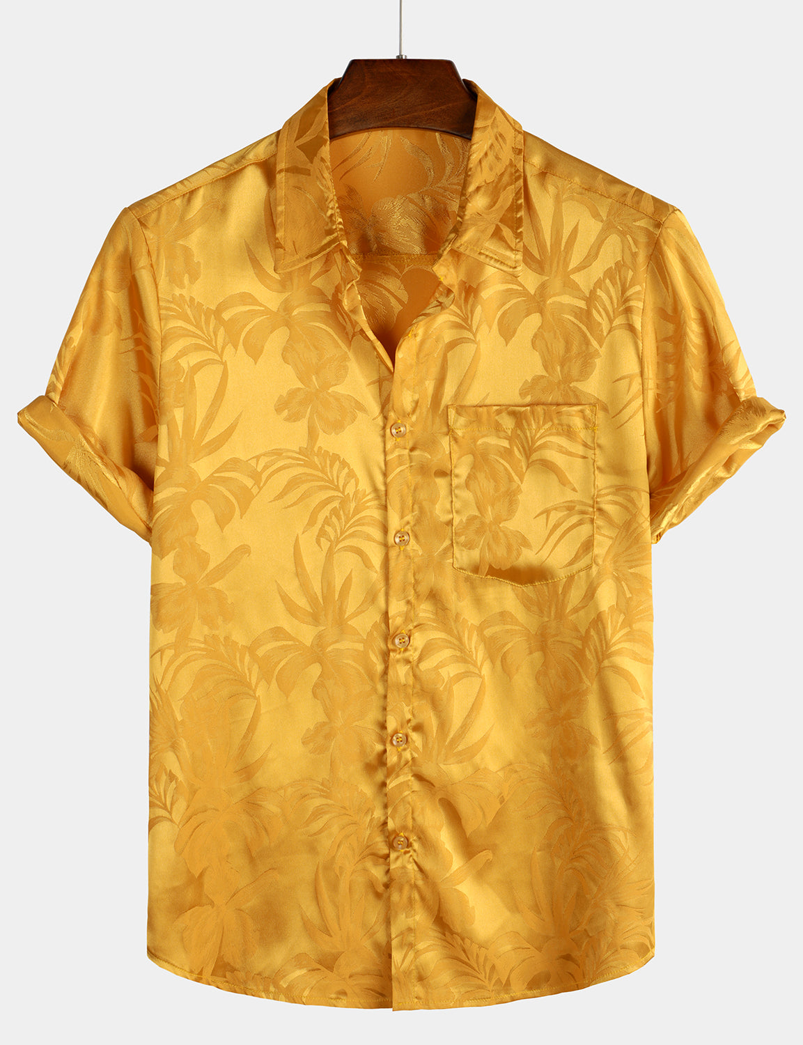 Camicia casual estiva in jacquard da uomo