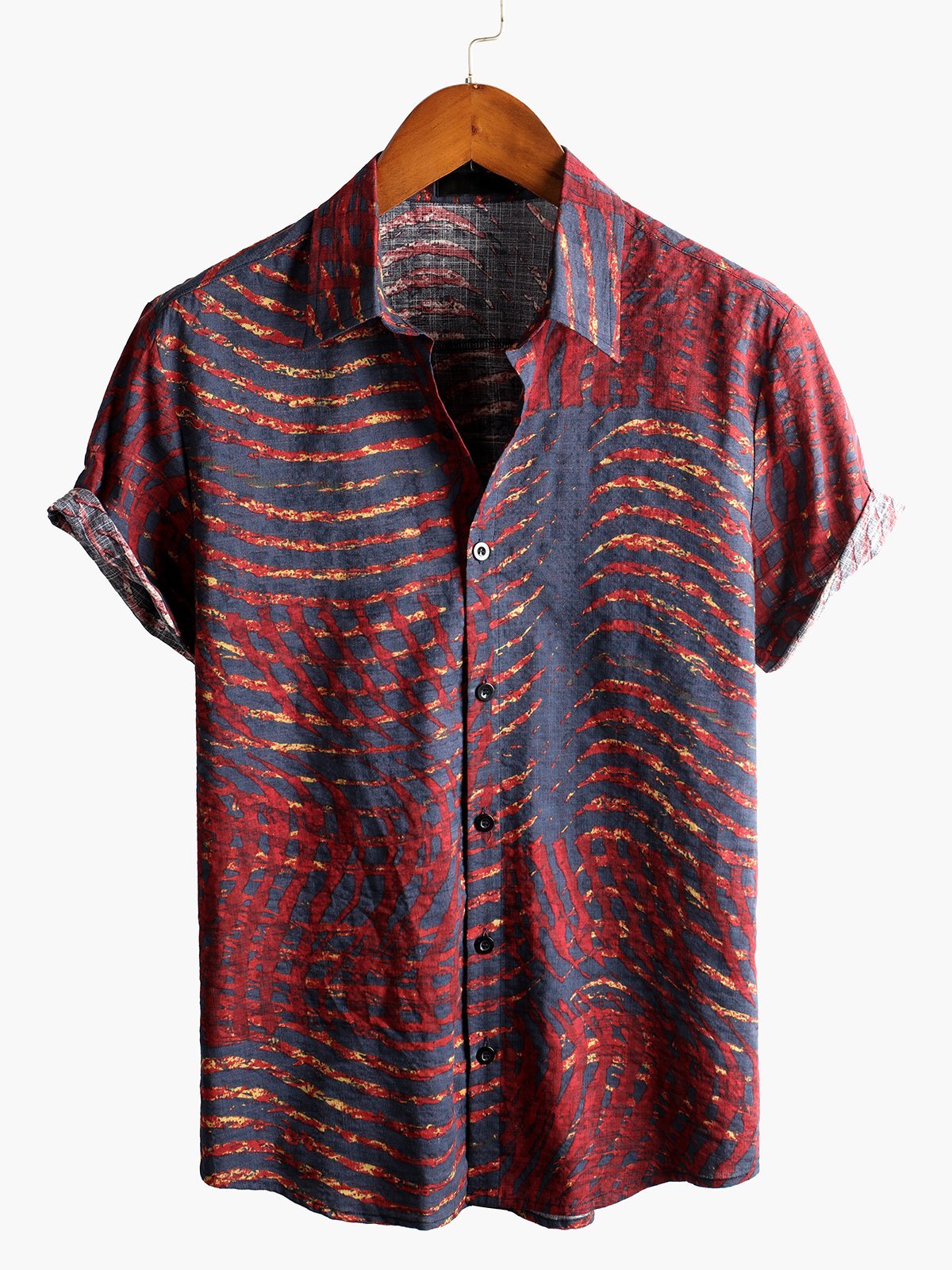 Camicia retrò a maniche corte da uomo