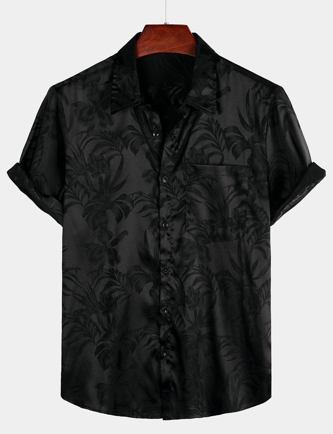Camicia casual estiva in jacquard da uomo