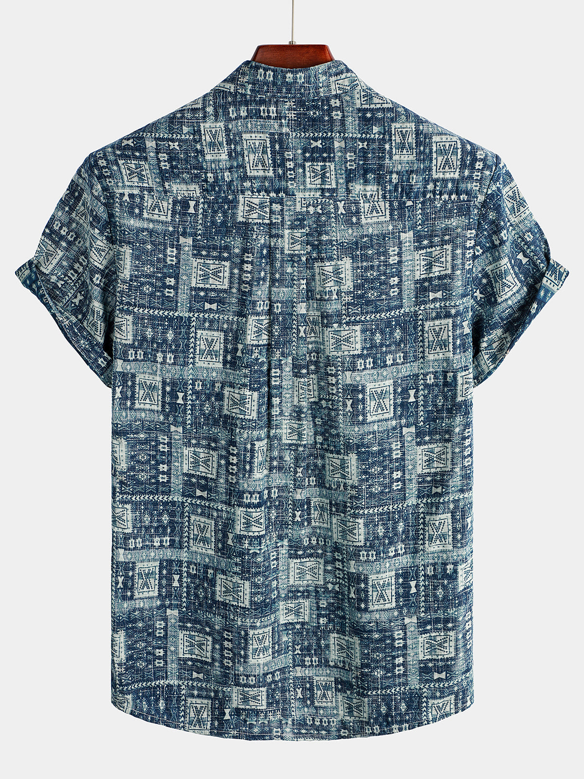 Camicia vintage da uomo casual con tasca per le vacanze