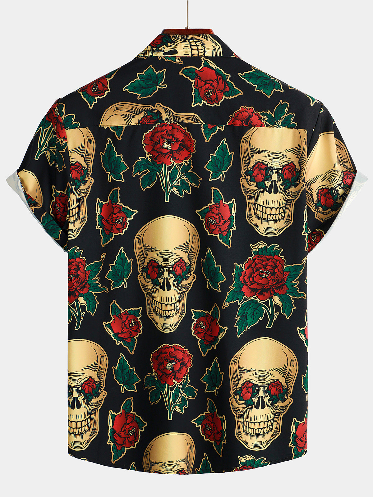Camicia corta da uomo con stampa di teschi divertenti