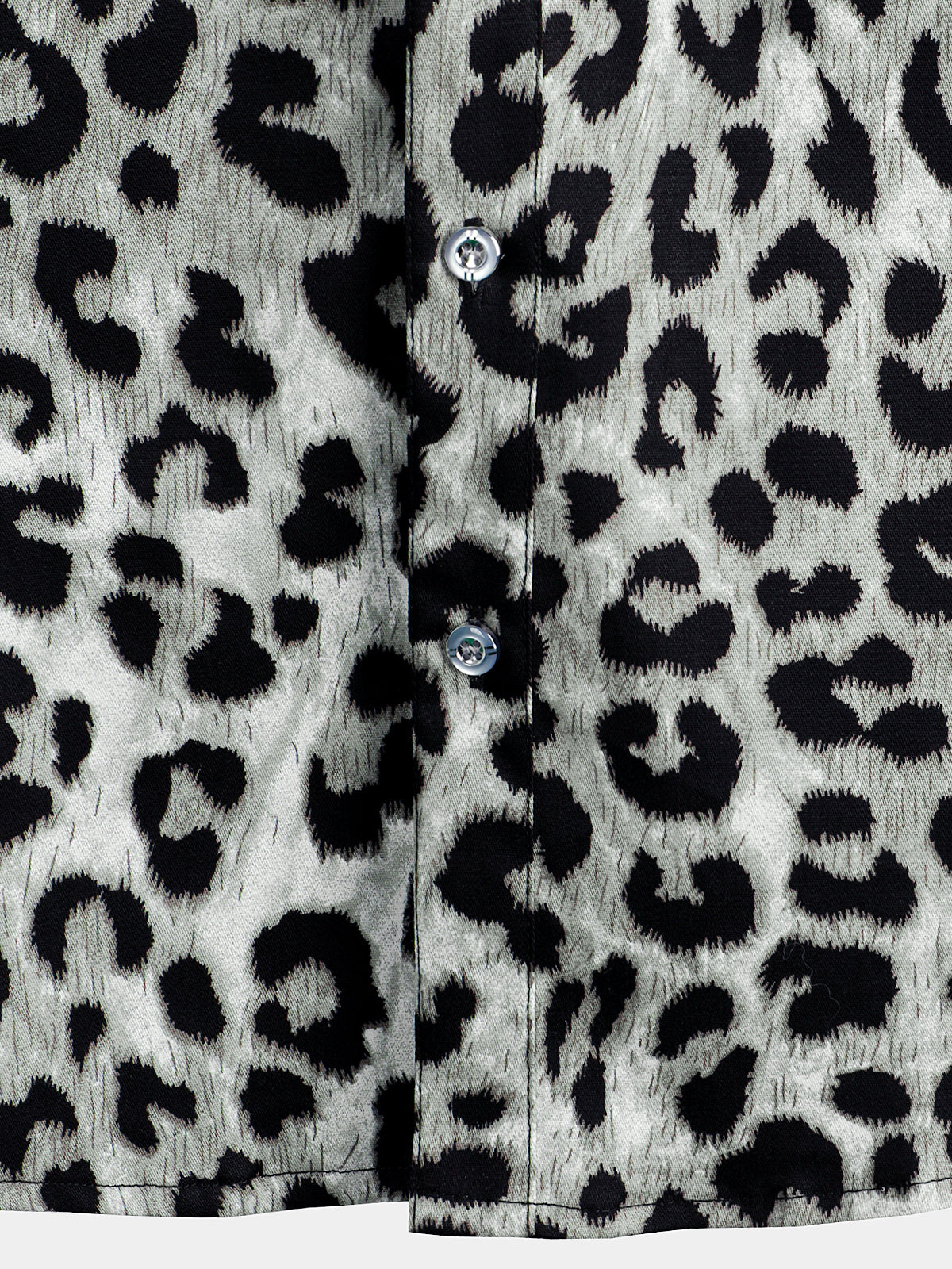 Camicia corta casual da uomo in cotone con stampa leopardata