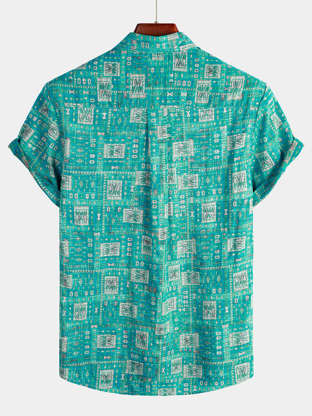 Camicia vintage da uomo casual con tasca per le vacanze