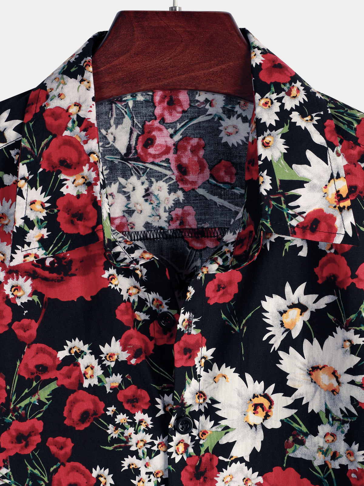 Camicia a maniche corte con stampa floreale da uomo