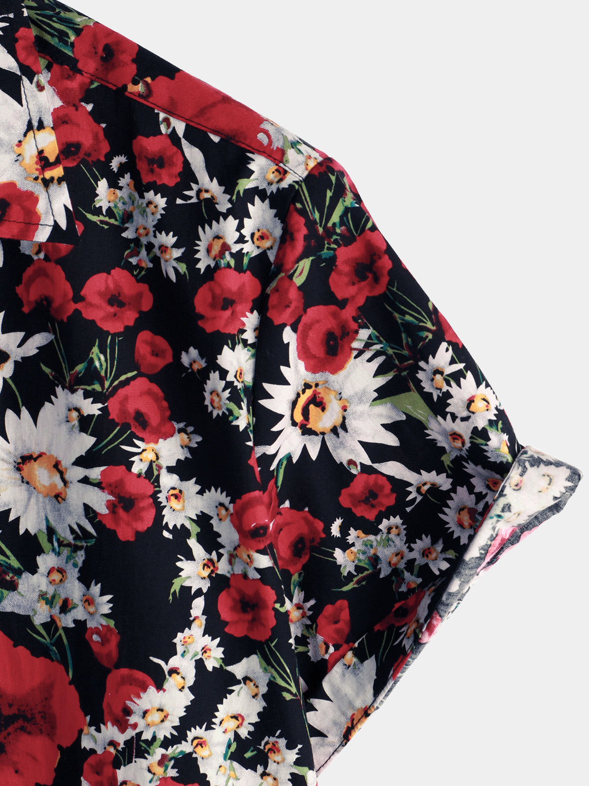 Camicia a maniche corte con stampa floreale da uomo
