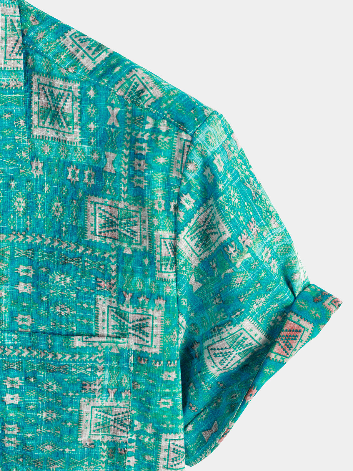 Camicia vintage da uomo casual con tasca per le vacanze