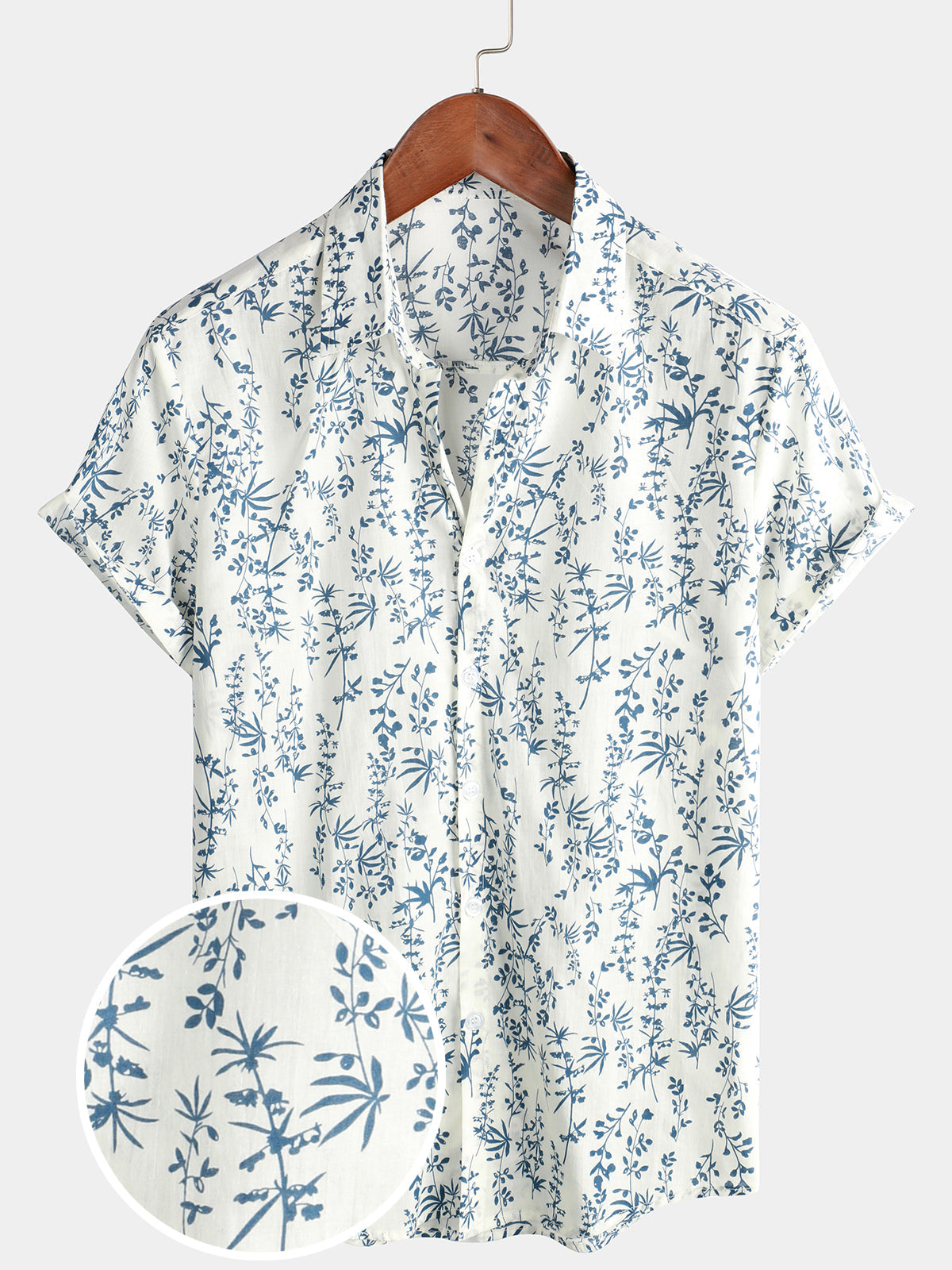 Camicia corta da uomo con stampa floreale per le vacanze