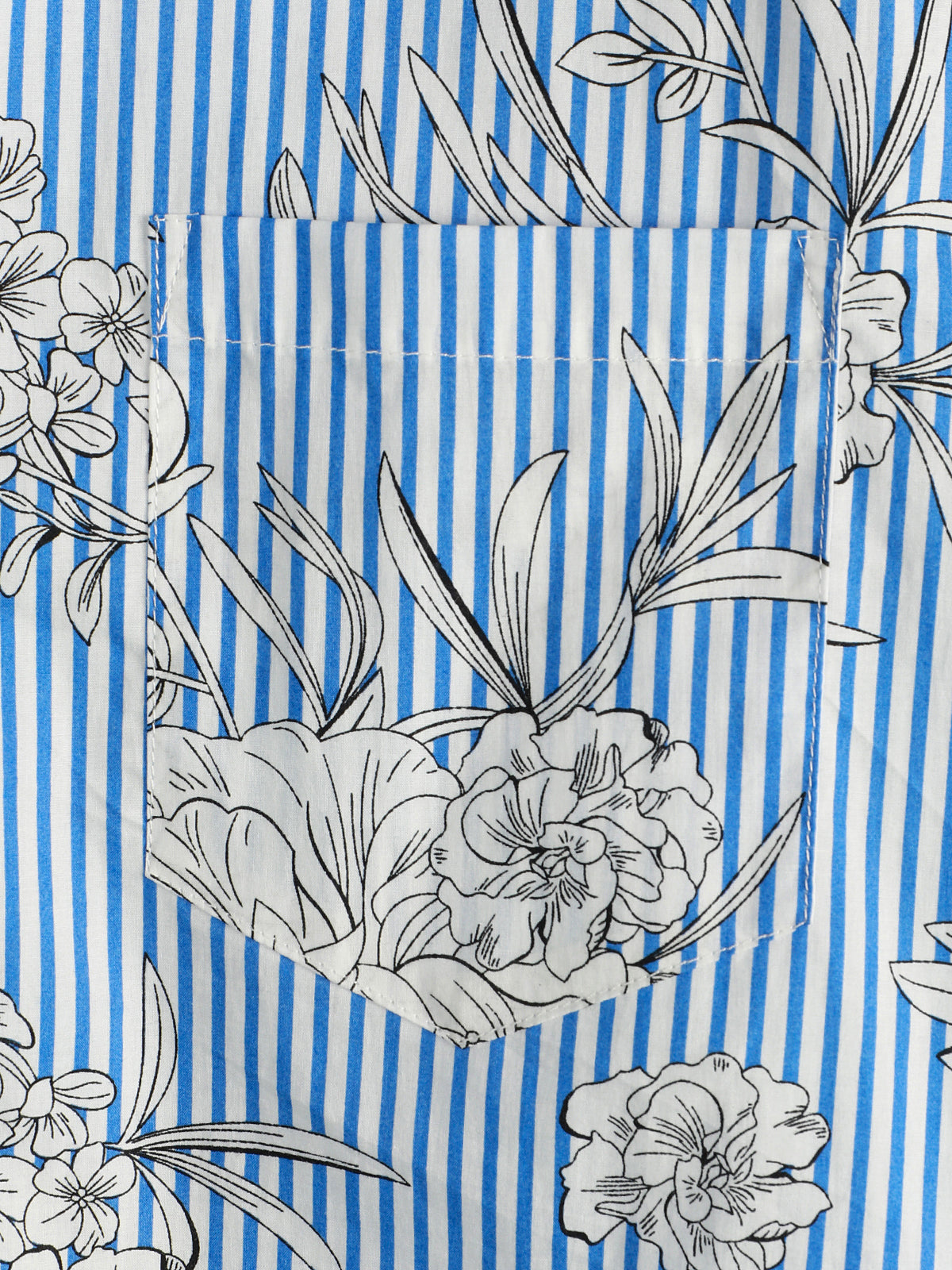 Camicia hawaiana uomo a maniche corte a righe e fiori