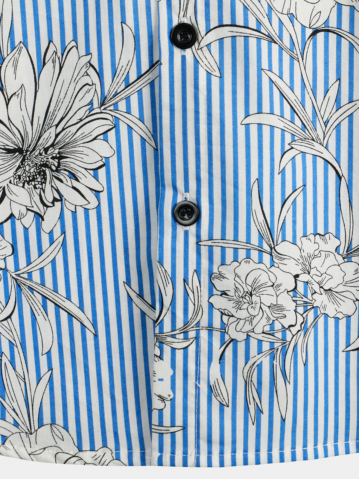 Camicia hawaiana uomo a maniche corte a righe e fiori