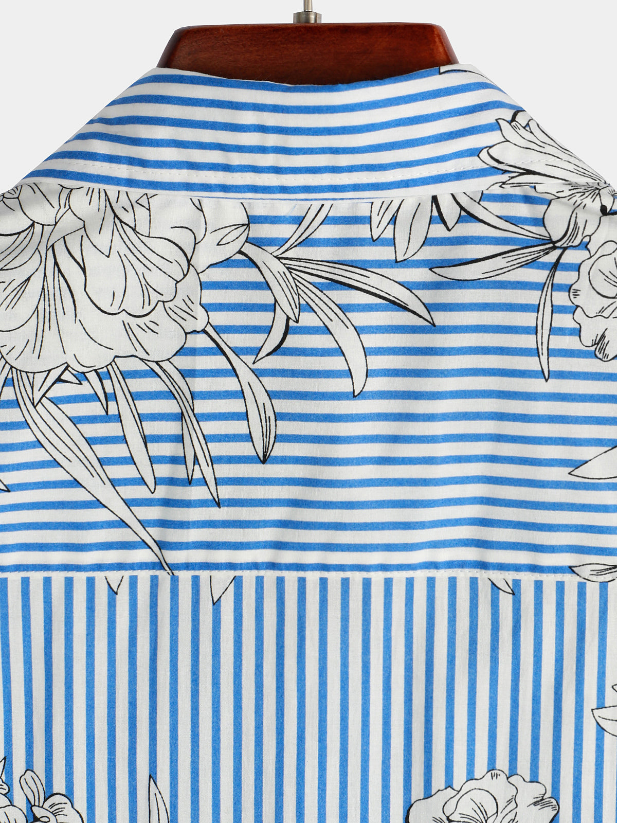 Camicia hawaiana uomo a maniche corte a righe e fiori
