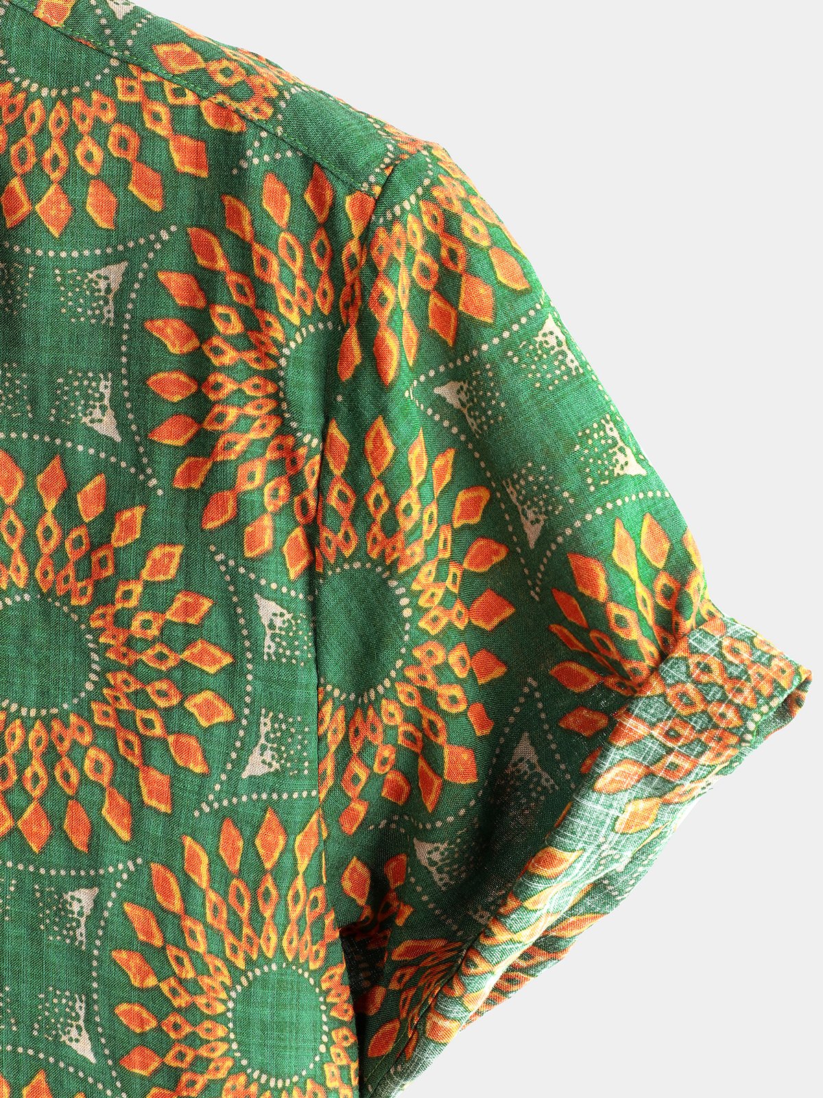 Camicia da uomo in cotone vintage a maniche corte
