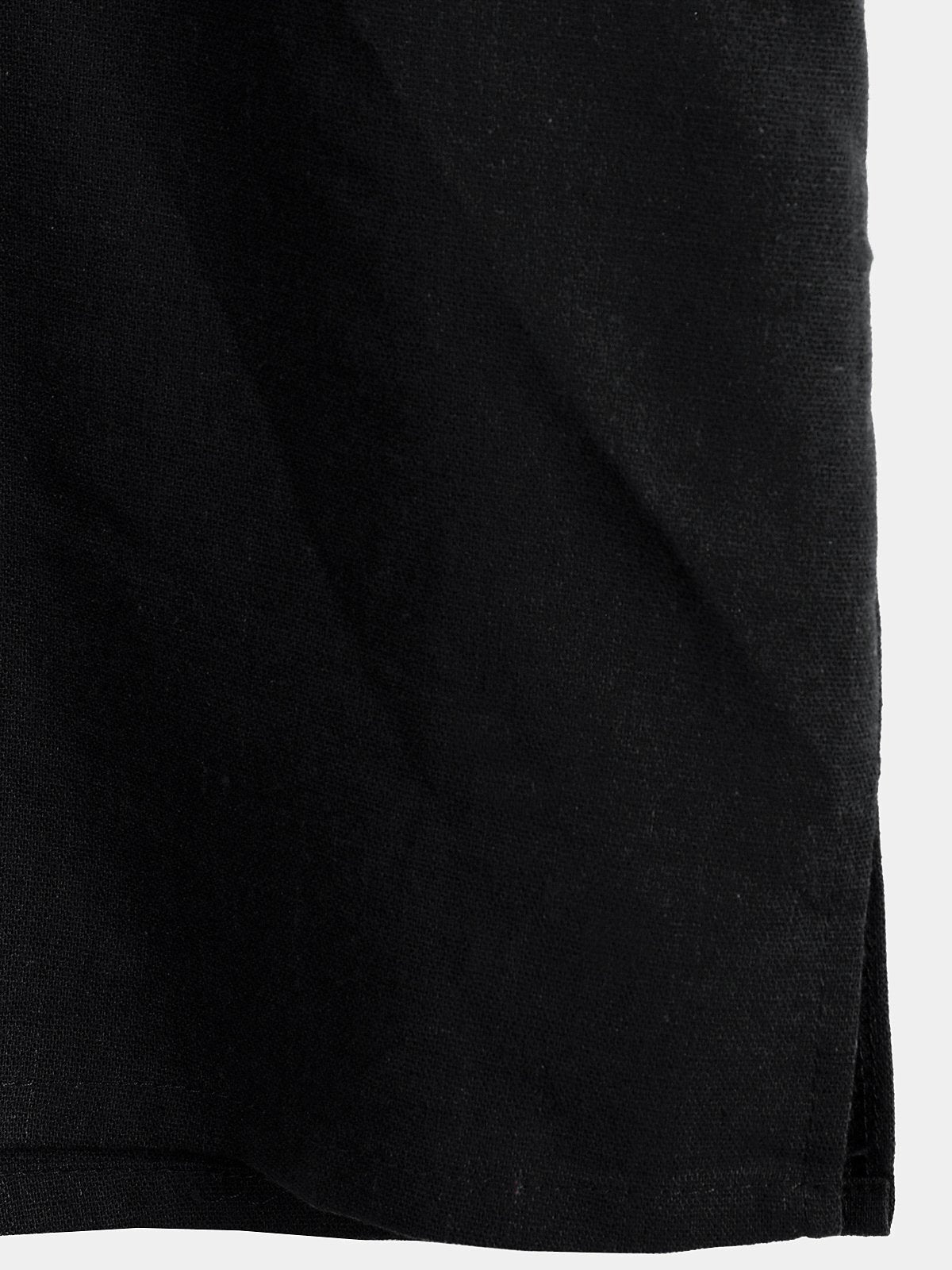 Camicia a colletto alto da uomo in lino e cotone a tinta unita