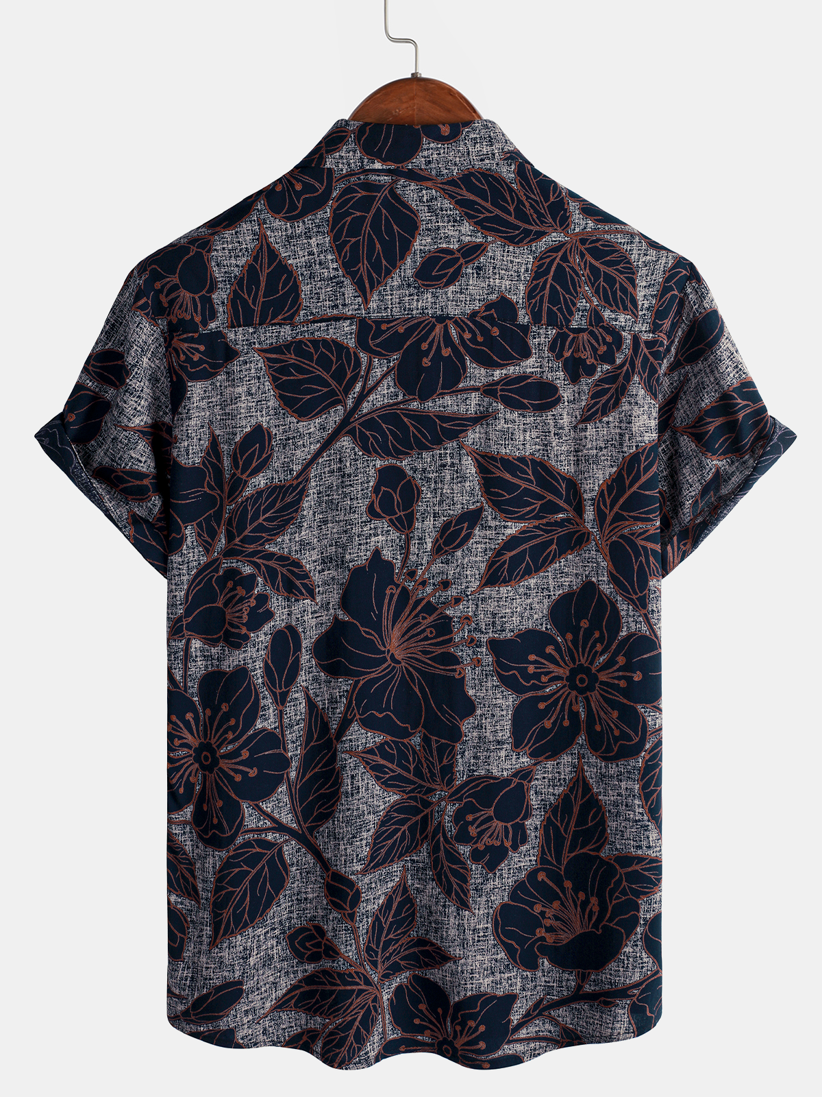 Camicia a maniche corte con stampa floreale da uomo