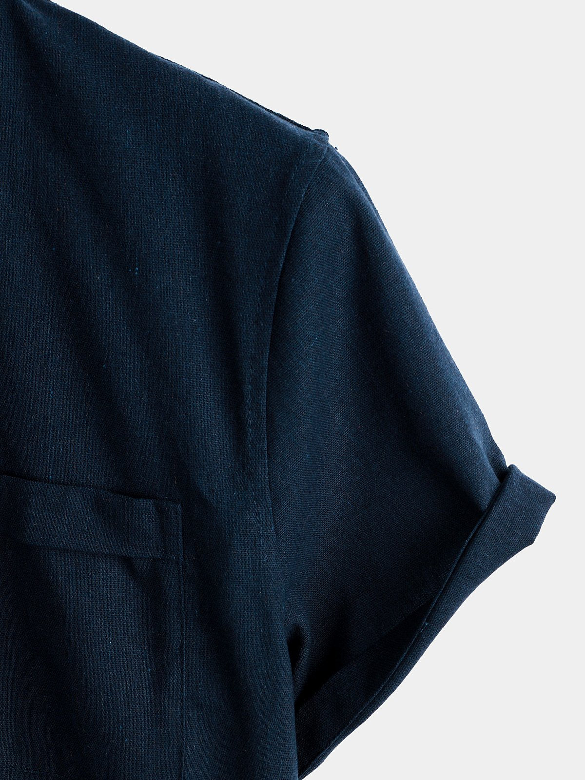 Camicia casual da uomo con colletto Henley a maniche corte