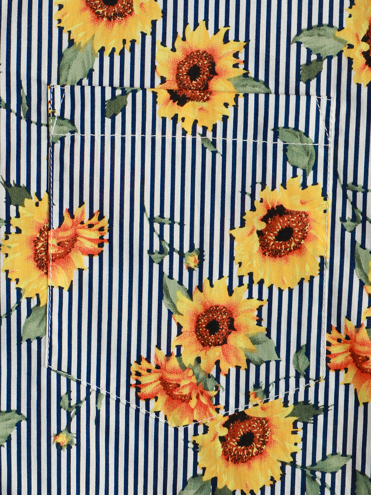 Camicia hawaiana a maniche corte con stampa di girasoli a righe e floreale per uomo