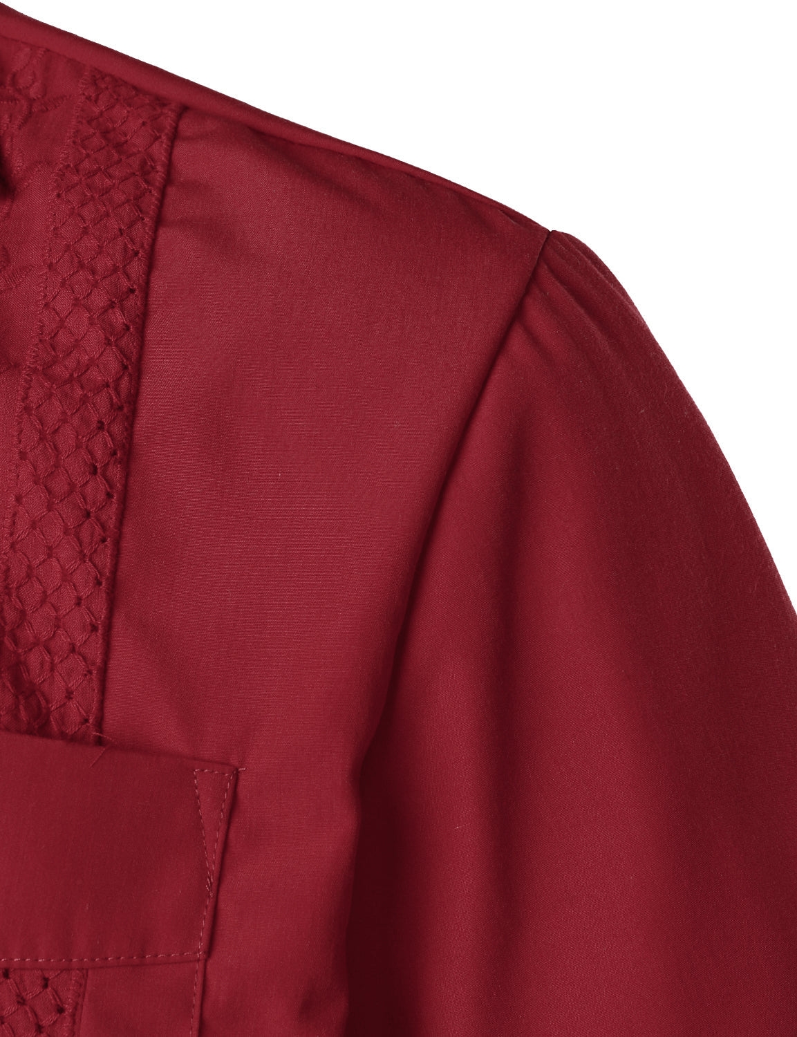 Camicia guayabera cubana rossa a maniche corte con tasca da uomo