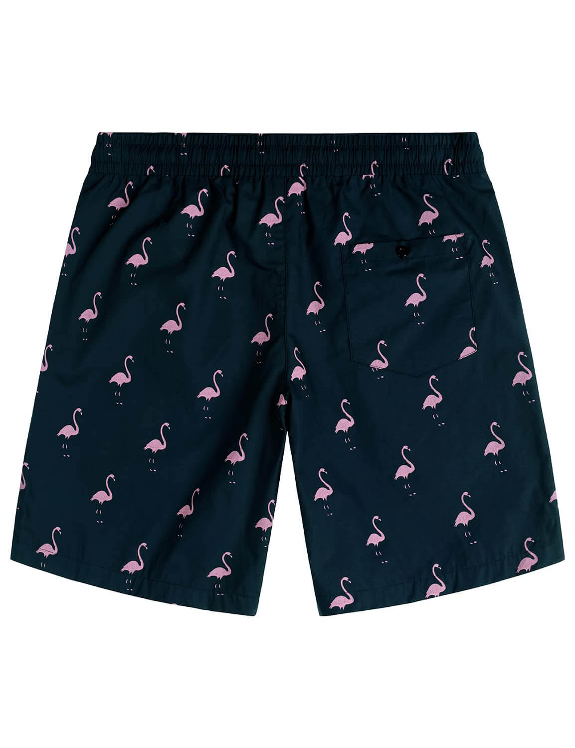 Set di Camicia e Pantaloni Corti in Cotone Estivo Blu con Fenicotteri per Uomo