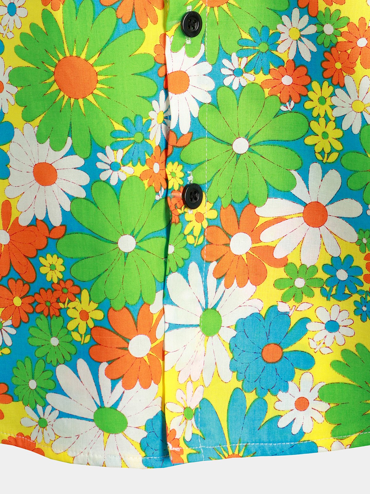Camicia hawaiana tropicale in cotone floreale verde da uomo