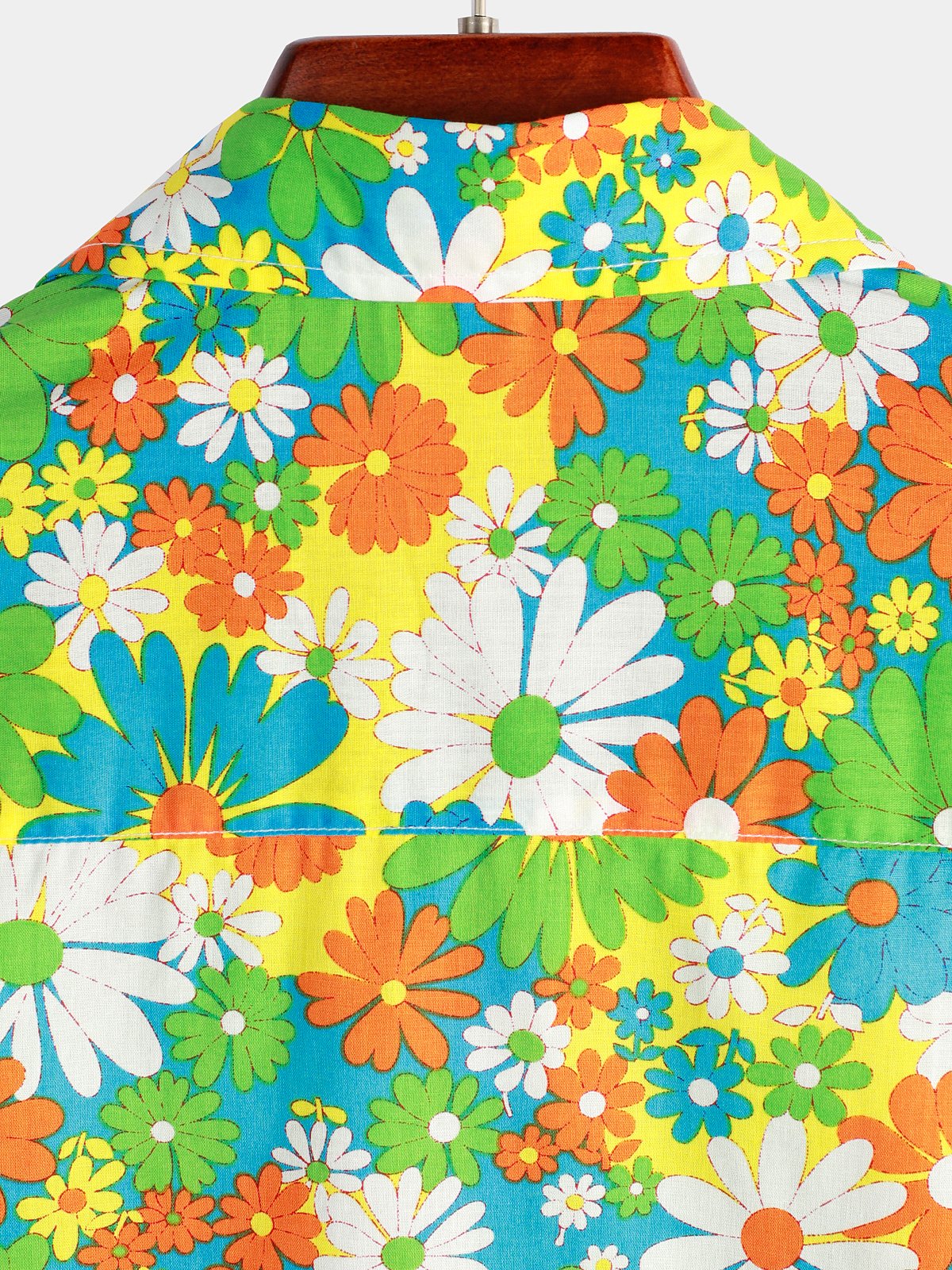 Camicia hawaiana tropicale in cotone floreale verde da uomo