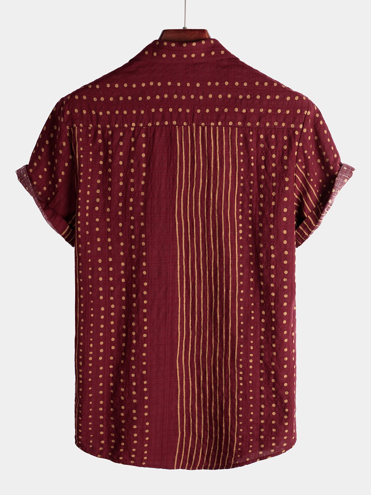 Camicia a maniche corte a righe in cotone traspirante da uomo