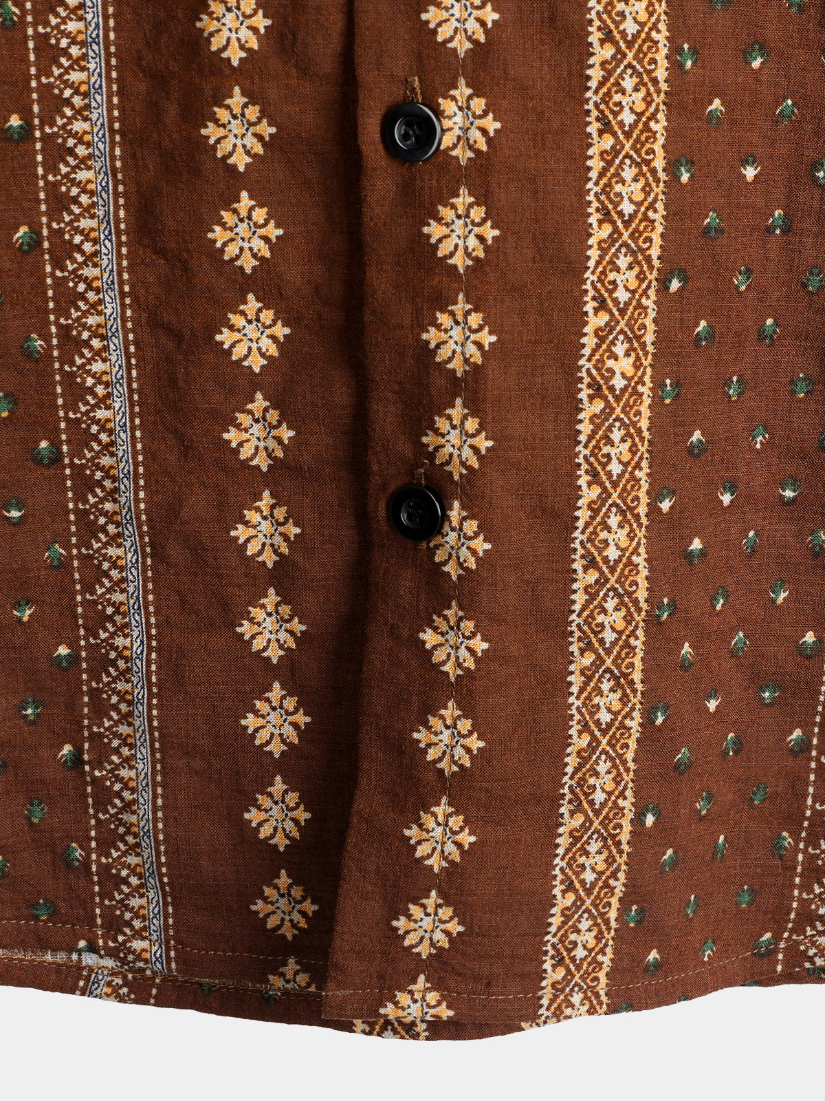 Camicia corta da uomo retrò in cotone degli anni '70 con bottoni