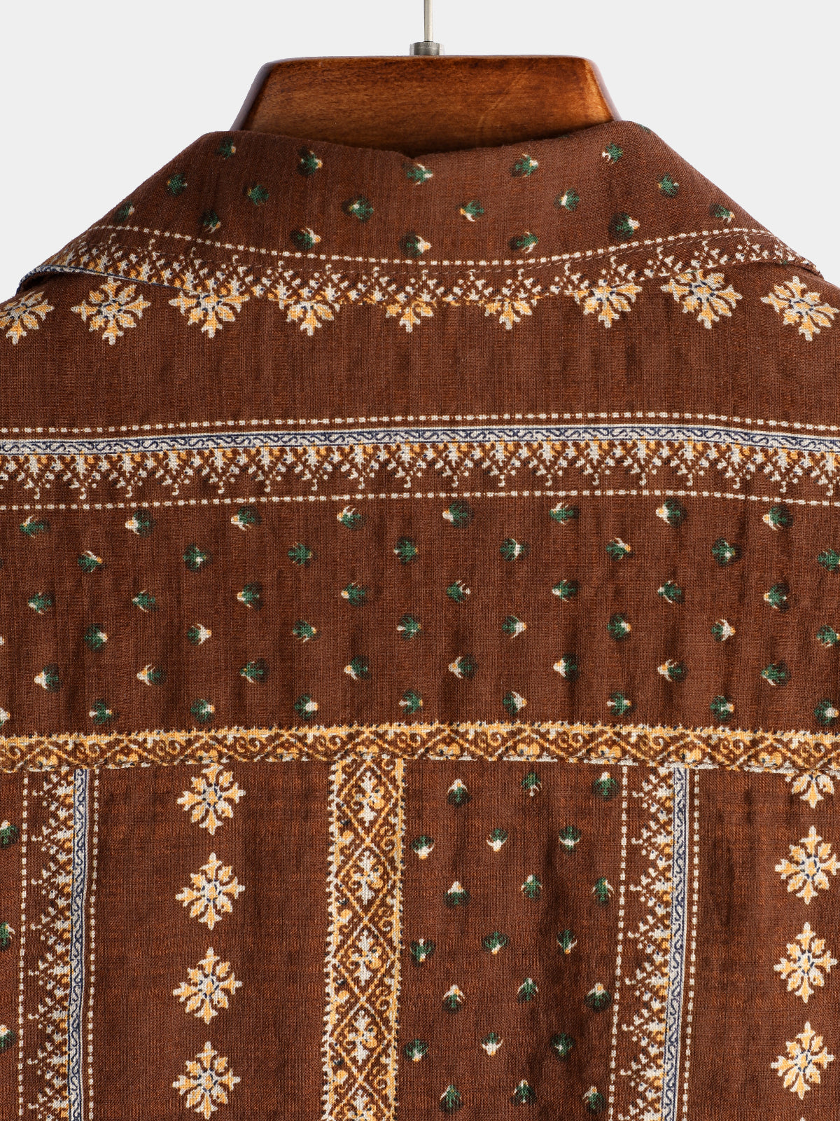 Camicia corta da uomo in cotone retrò degli anni '70 con bottoni