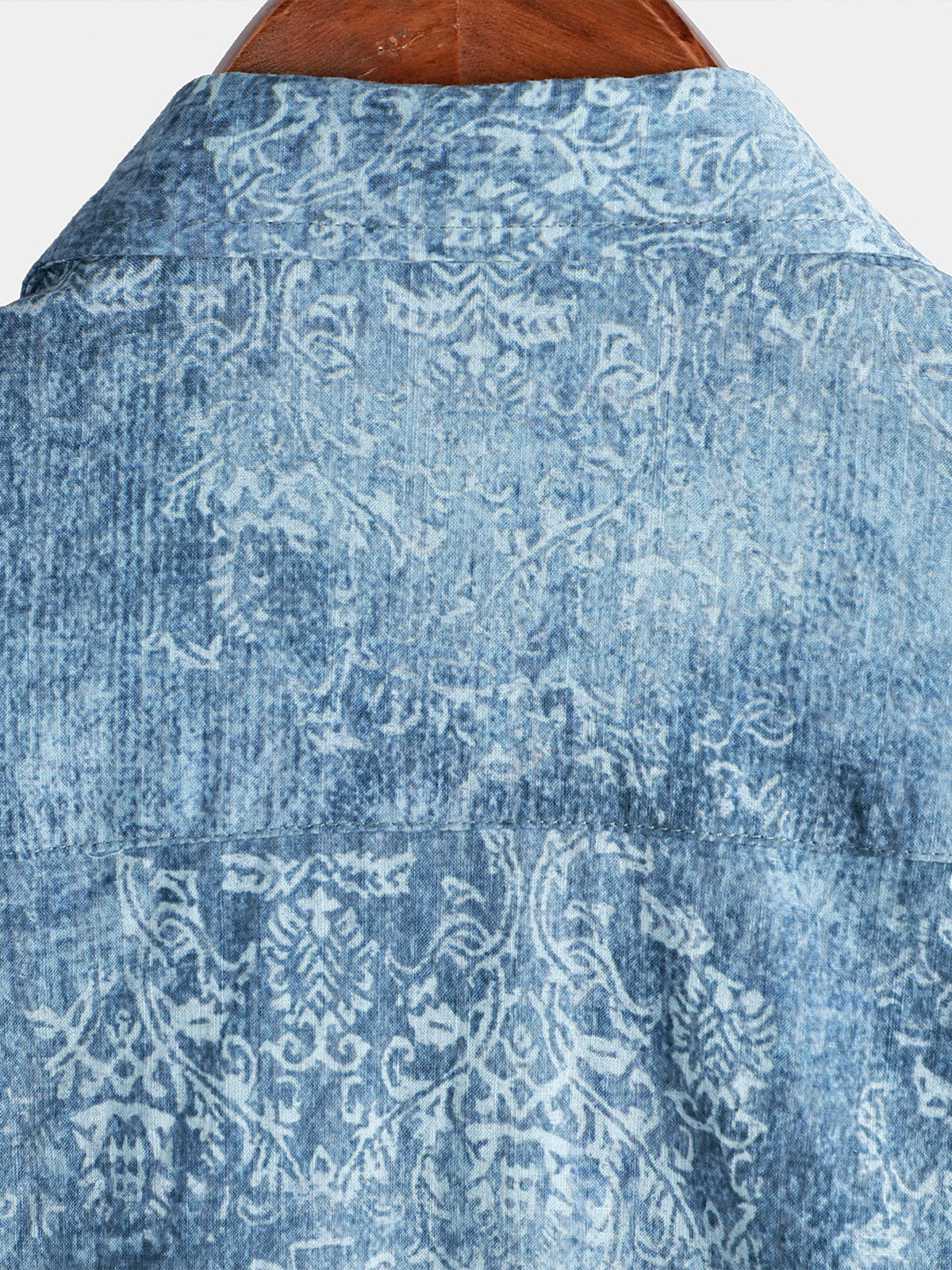 Camicia da uomo in cotone vintage azzurro chiaro