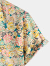 Camicia corta da uomo casual in cotone con bottoni e stampa floreale