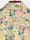 Camicia corta da uomo casual in cotone con bottoni e stampa floreale