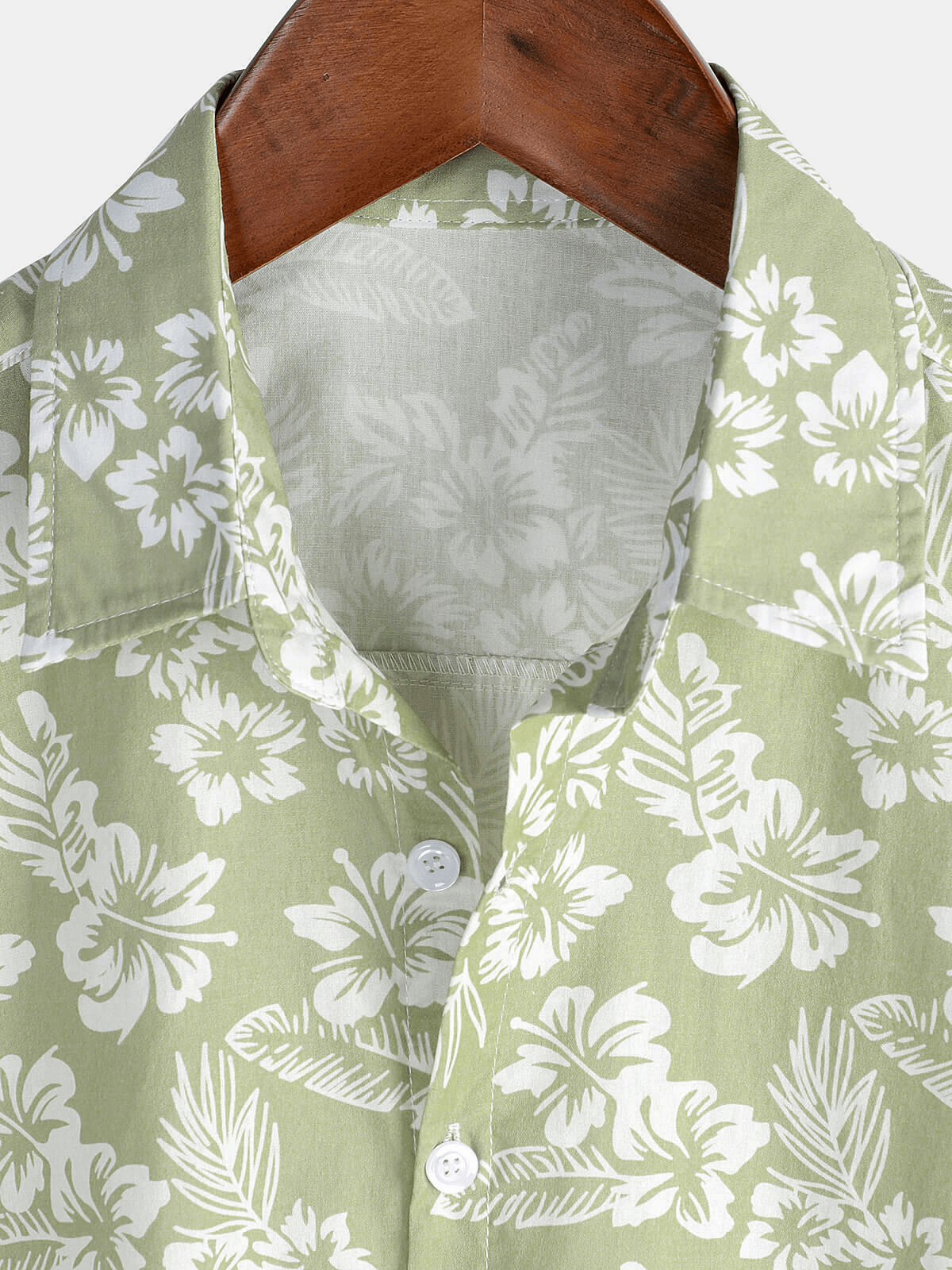 Camicia a maniche corte da uomo hawaiana verde per le feste
