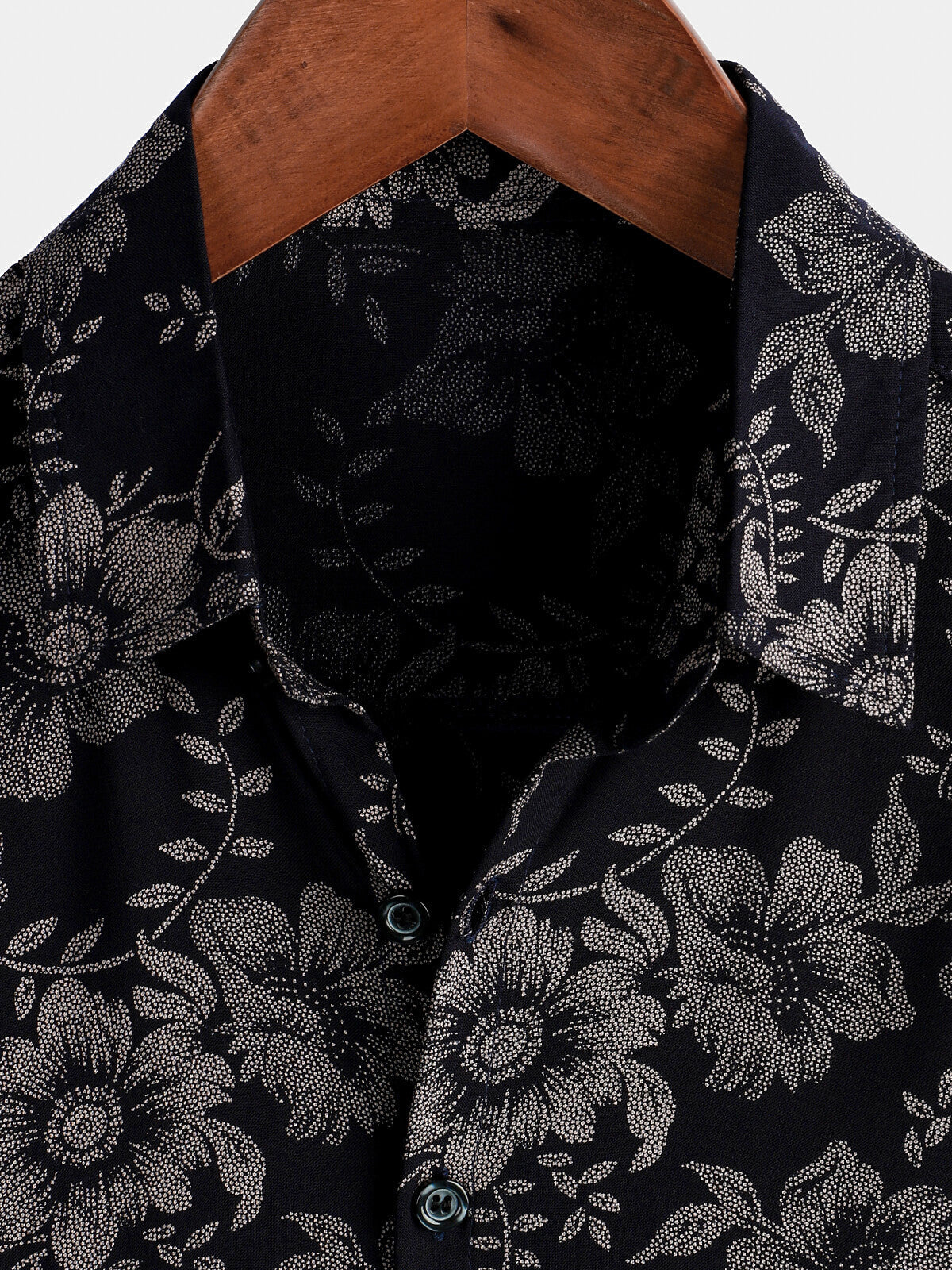 Camicia a maniche corte vintage con stampa floreale da uomo