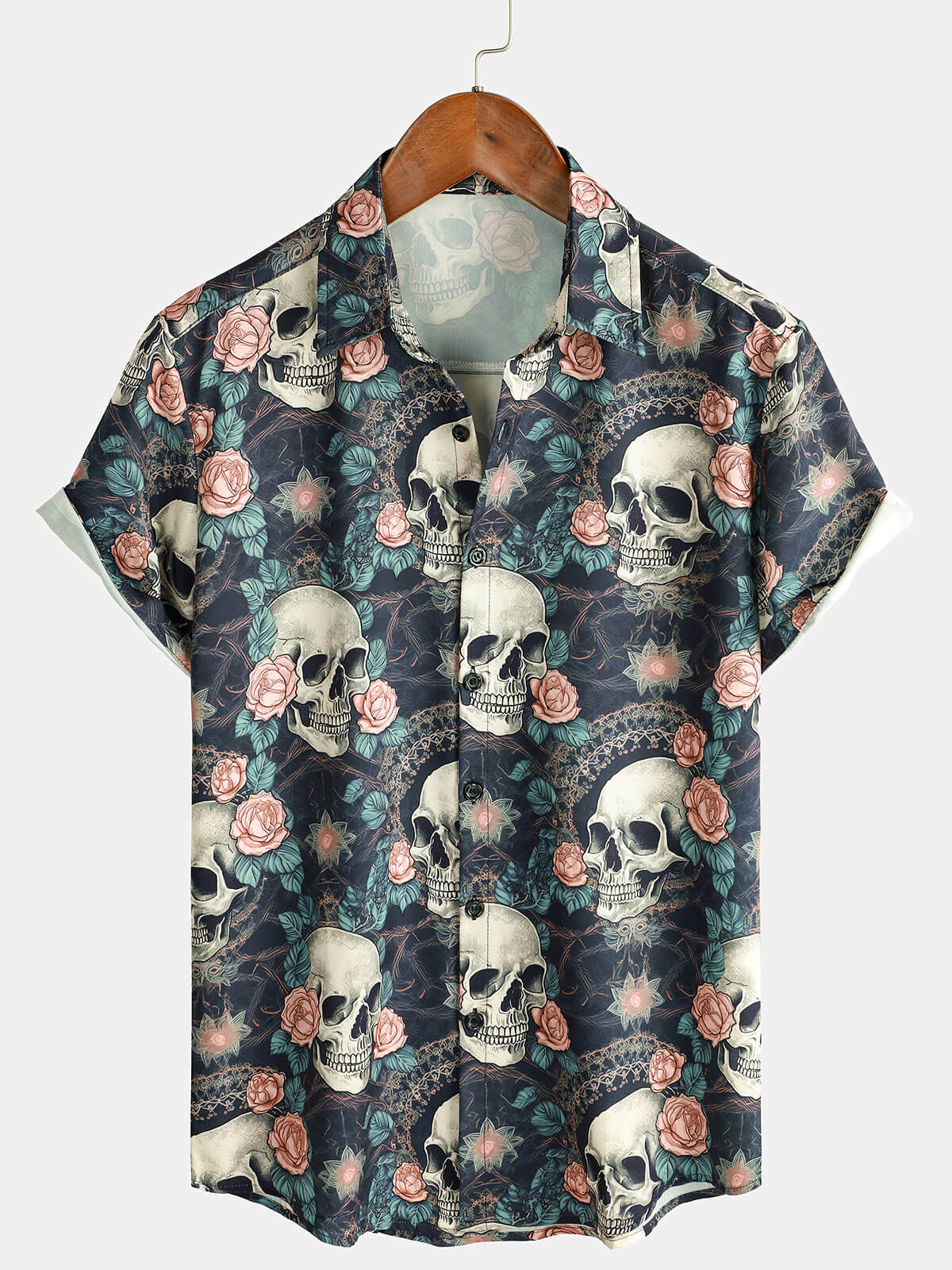 Camicia da spiaggia da uomo con teschio